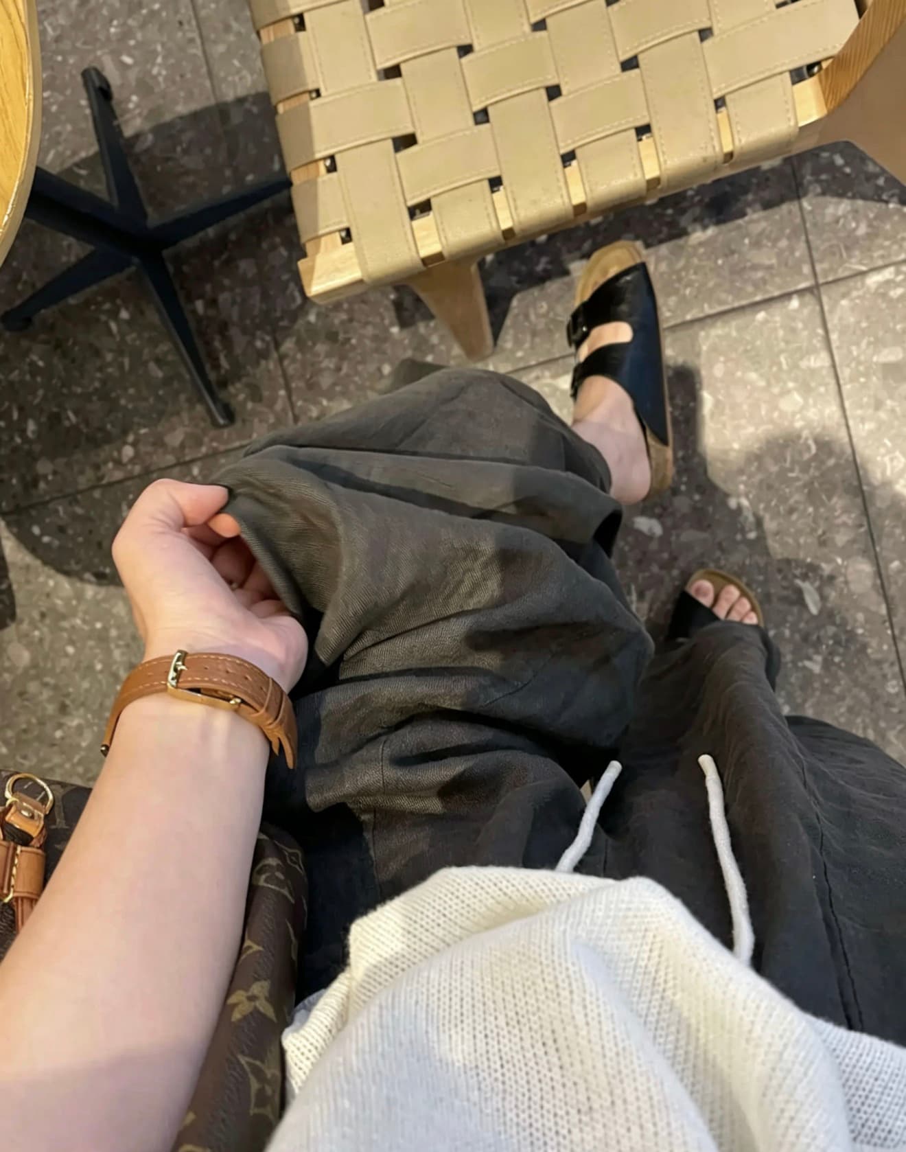 자연 아마 질감 모통이 칼 바지 한 부서 느긋한 바람 여름 출퇴근 상세 이미지 8