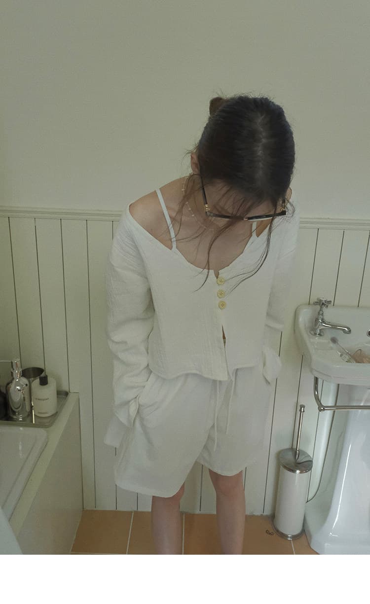 여름 차가운 센스 펌프 로프 루즈핏 반바지 여성 얇은 스타일 캐주얼 와이드 레그 팬츠 상세 이미지 16