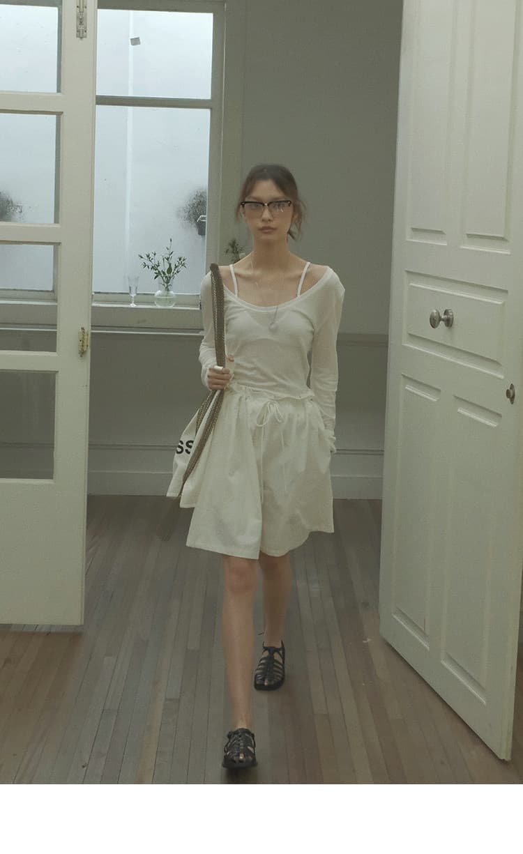 여름 차가운 센스 펌프 로프 루즈핏 반바지 여성 얇은 스타일 캐주얼 와이드 레그 팬츠 상세 이미지 49