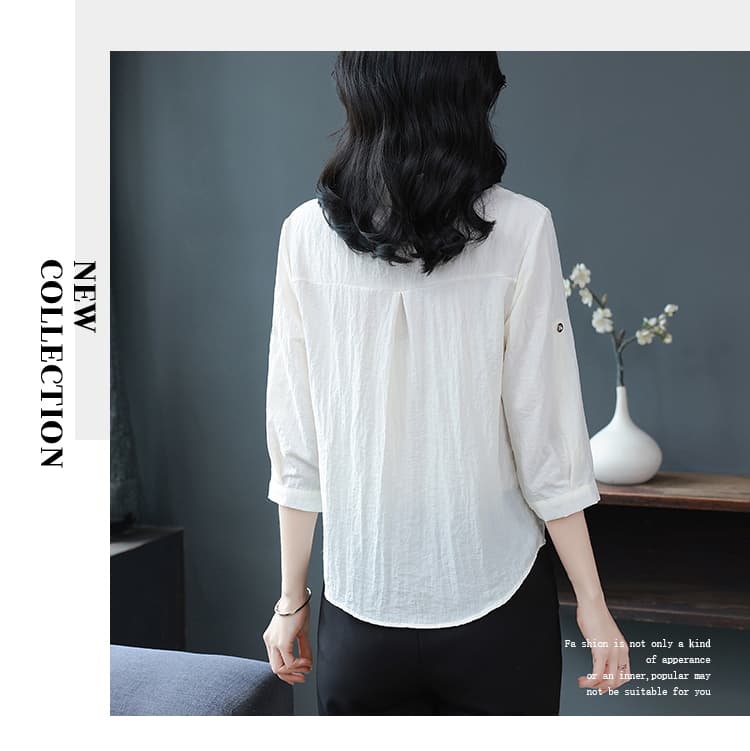 페이크 레이어드 새로운 polo 7 점 셔츠 봄 여름 프랑스식 사소한 연령 감소 품격 싱글 착용 Chic 고유 한 맨위 상세 이미지 11