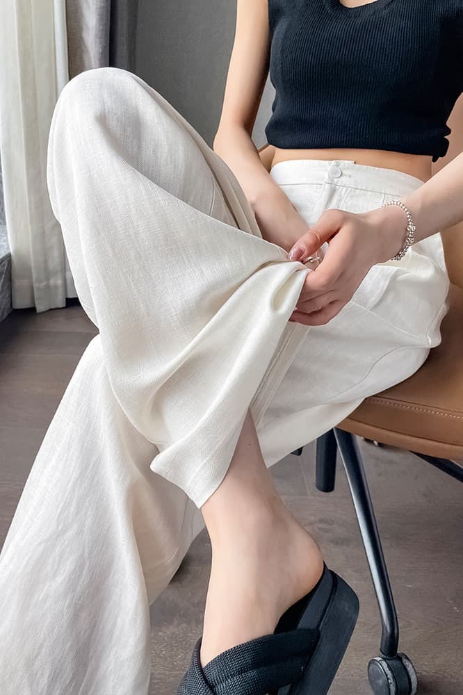 얼음 실크 아마 화이트 바지 아이들 2026 여름 얇은 스타일 루즈핏 캐주얼 바지 작은 키 도루 센스 느긋한 와이드 레그 팬츠 이미지 7