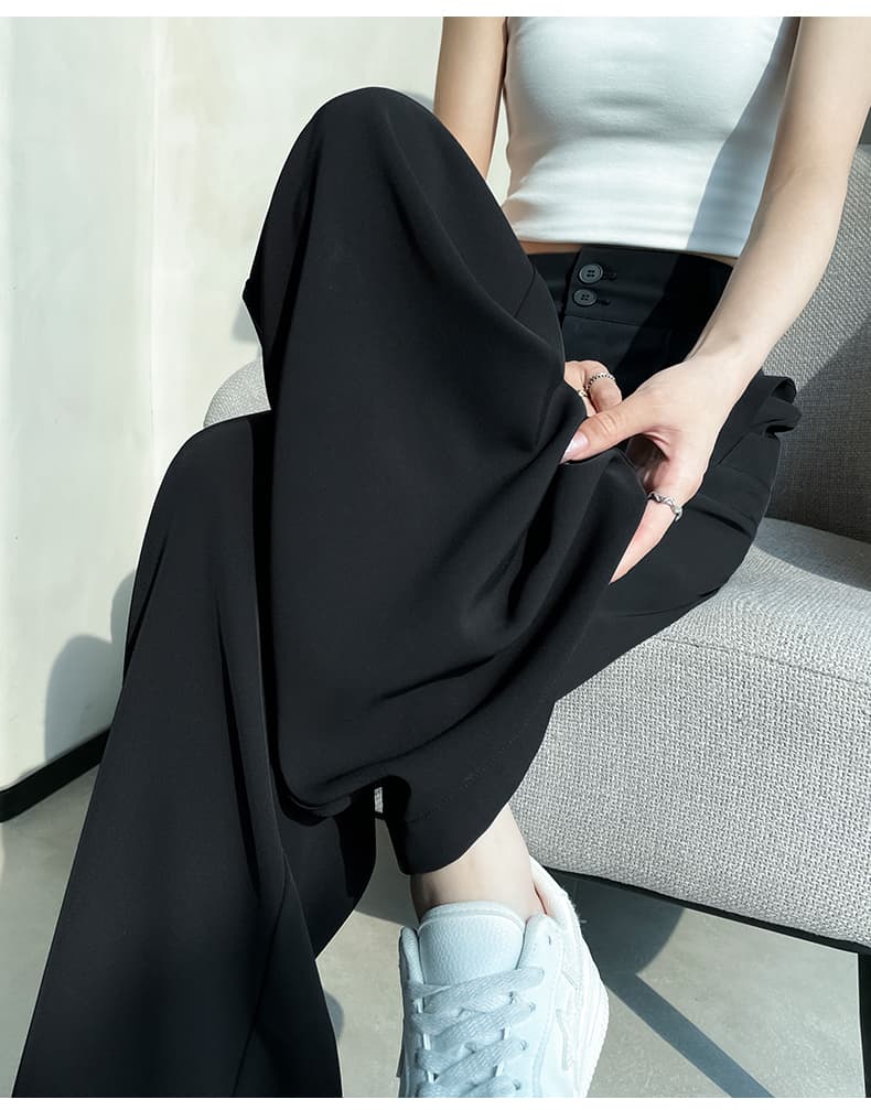 얼음 실크 와이드 레깅스 바지 여름 얇은 스타일 2026 새로운 좁은 에디션 정장 바지 루즈핏 도루 센스 고급 센스 캐주얼 바지 상세 이미지 30