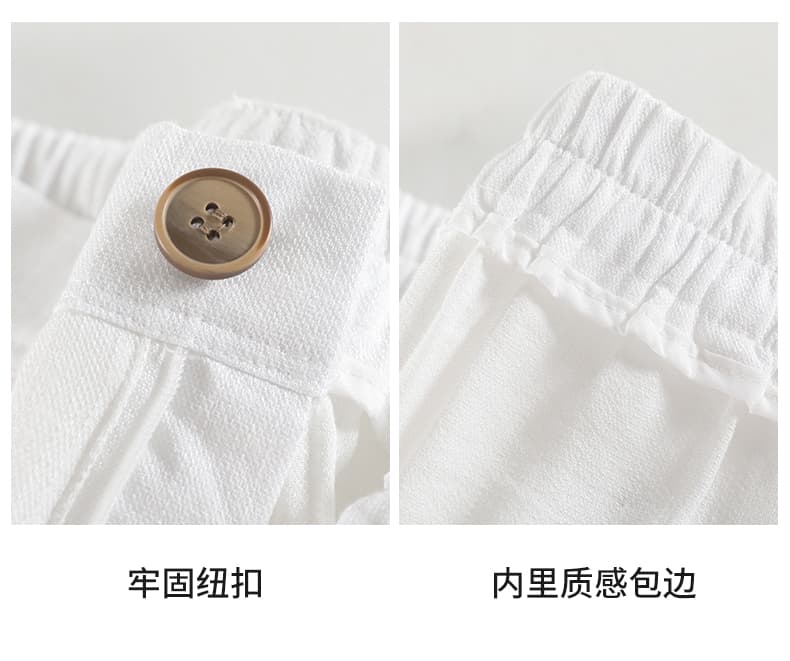 화이트 주간 실크 아마 바지 아이들 여름 얇고 가벼운 자외선 차단 넓은 다리 스트레이트 얼음 실크 면 린넨 정장 바지 캐주얼 긴 바지 상세 이미지 24