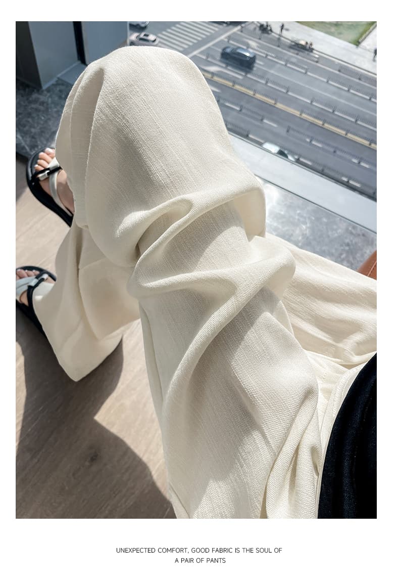 화이트 주간 실크 아마 바지 아이들 여름 얇고 가벼운 자외선 차단 넓은 다리 스트레이트 얼음 실크 면 린넨 정장 바지 캐주얼 긴 바지 상세 이미지 50