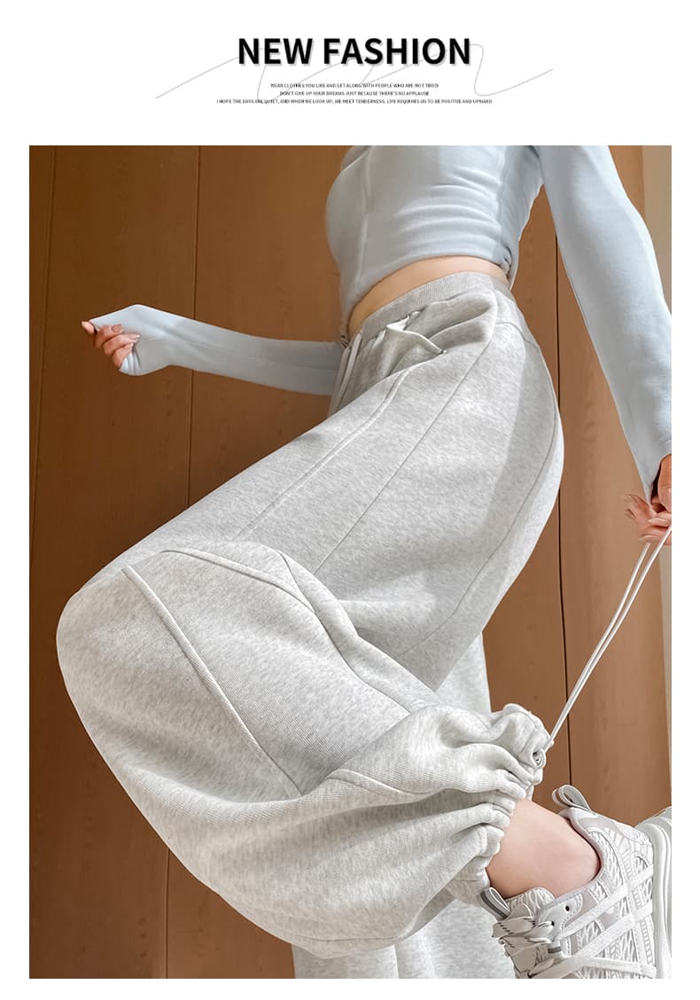 회색 운동 바지 여성 가을 2026 새로운 조거 루즈핏 캐주얼 넓은 다리 웨이 바지 아메리칸 바닥 청소 모통이 칼 바지 상세 이미지 29