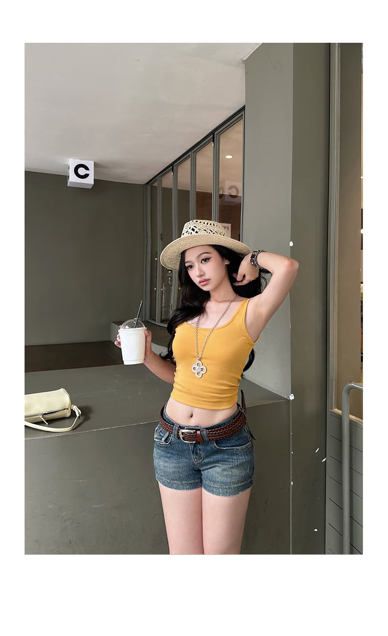실사 2026 레트로 마 오래된 핫걸 다용도 몸매 가꾸기 슬림해 보이는 대나무 곡물 반바지 타이트 스커트 여름 청바지 여성 새로운 상세 이미지 20