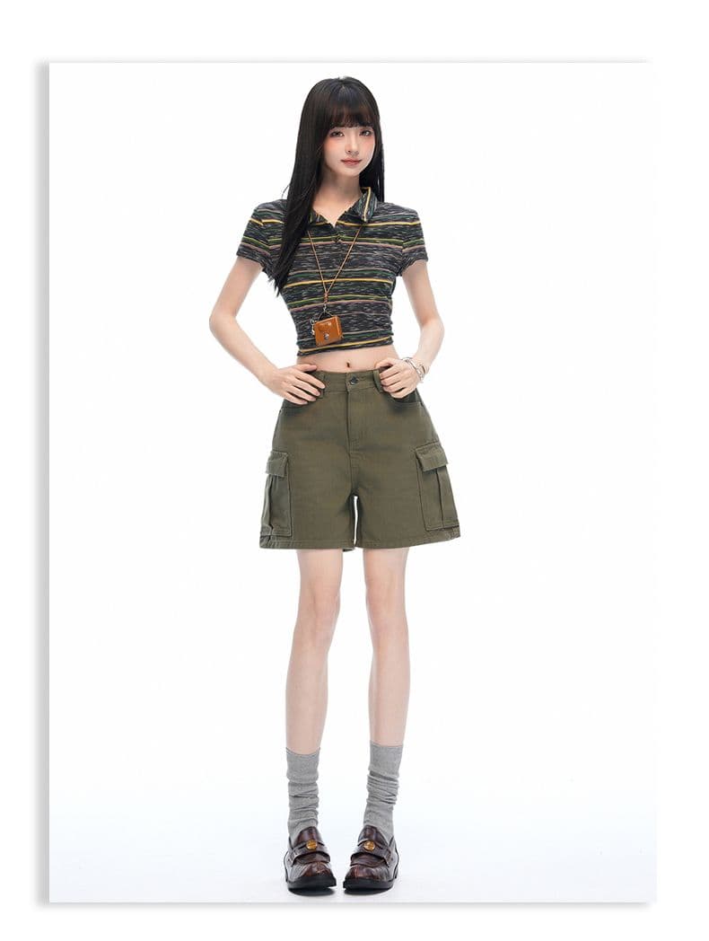 실사 아메리칸 워싱 마 오래된 순면 워크웨어 청바지 여성 여름 새로운 루즈핏 캐주얼 5 점 화이트 반바지 상세 이미지 10