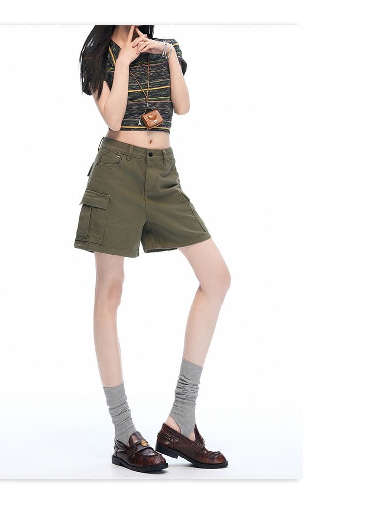 실사 아메리칸 워싱 마 오래된 순면 워크웨어 청바지 여성 여름 새로운 루즈핏 캐주얼 5 점 화이트 반바지 상세 이미지 13