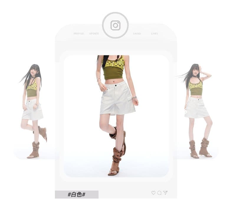 실사 아메리칸 워싱 마 오래된 순면 워크웨어 청바지 여성 여름 새로운 루즈핏 캐주얼 5 점 화이트 반바지 상세 이미지 17