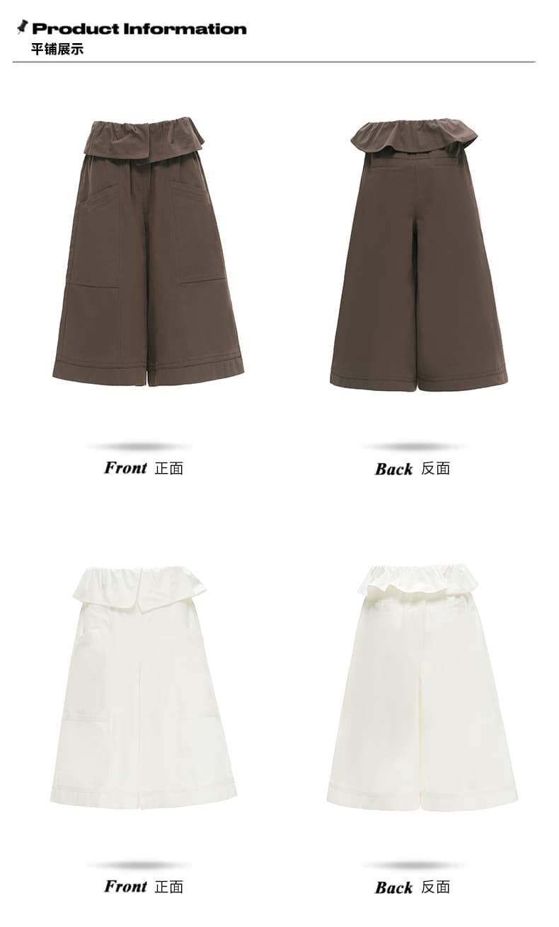 실사 신제품 2026 여름 한 부서 레이스 넓은 다리 7부 바지 루즈핏 슬림해 보이는 캐주얼 바지 바지 상세 이미지 4