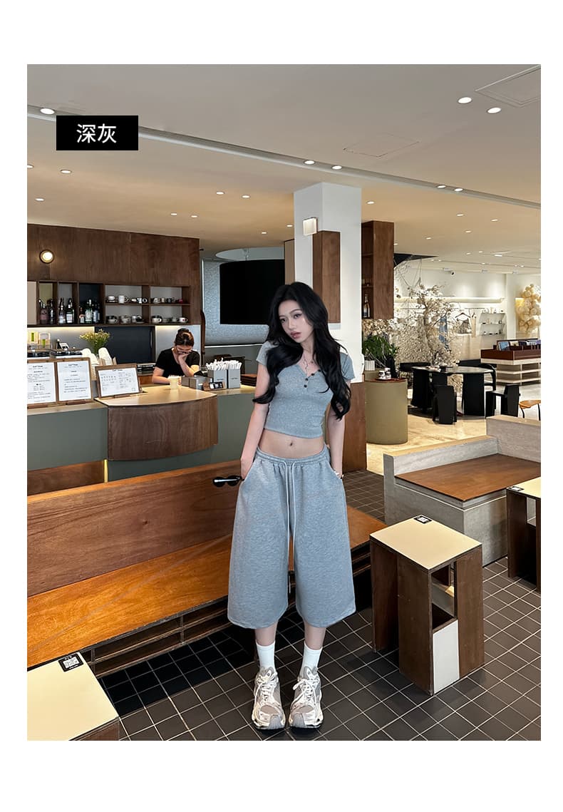 실사 3 색 아메리칸 레트로 펌프 로프 루즈핏 와이드 레그 팬츠 느긋한 다용도 허리밴드 7 점 여름 캐주얼 바지 여성 상세 이미지 23