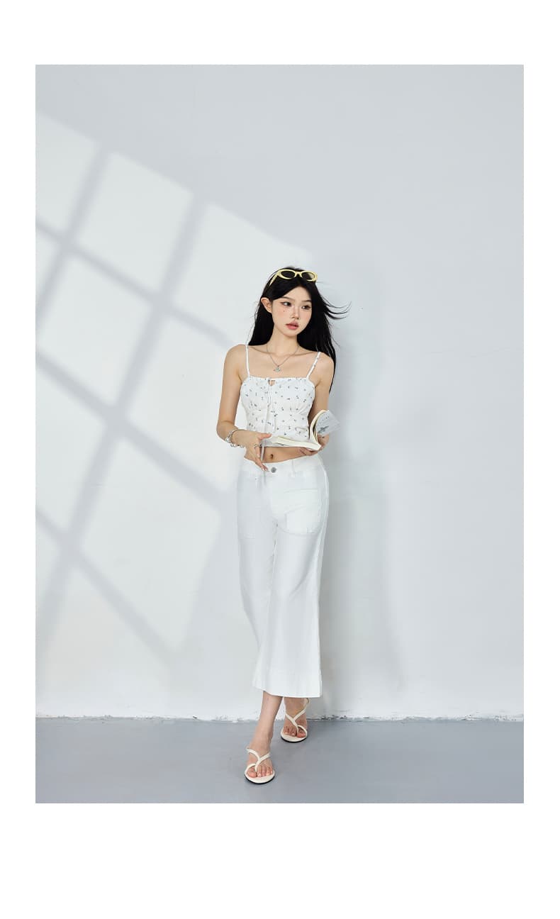 실사 아메리칸 복잡한 고대 돈 바람 루즈핏 나팔 바지 다용도 슬림해 보이는 몸매 가꾸기 7부 바지 부츠컷 청바지 여성 상세 이미지 20