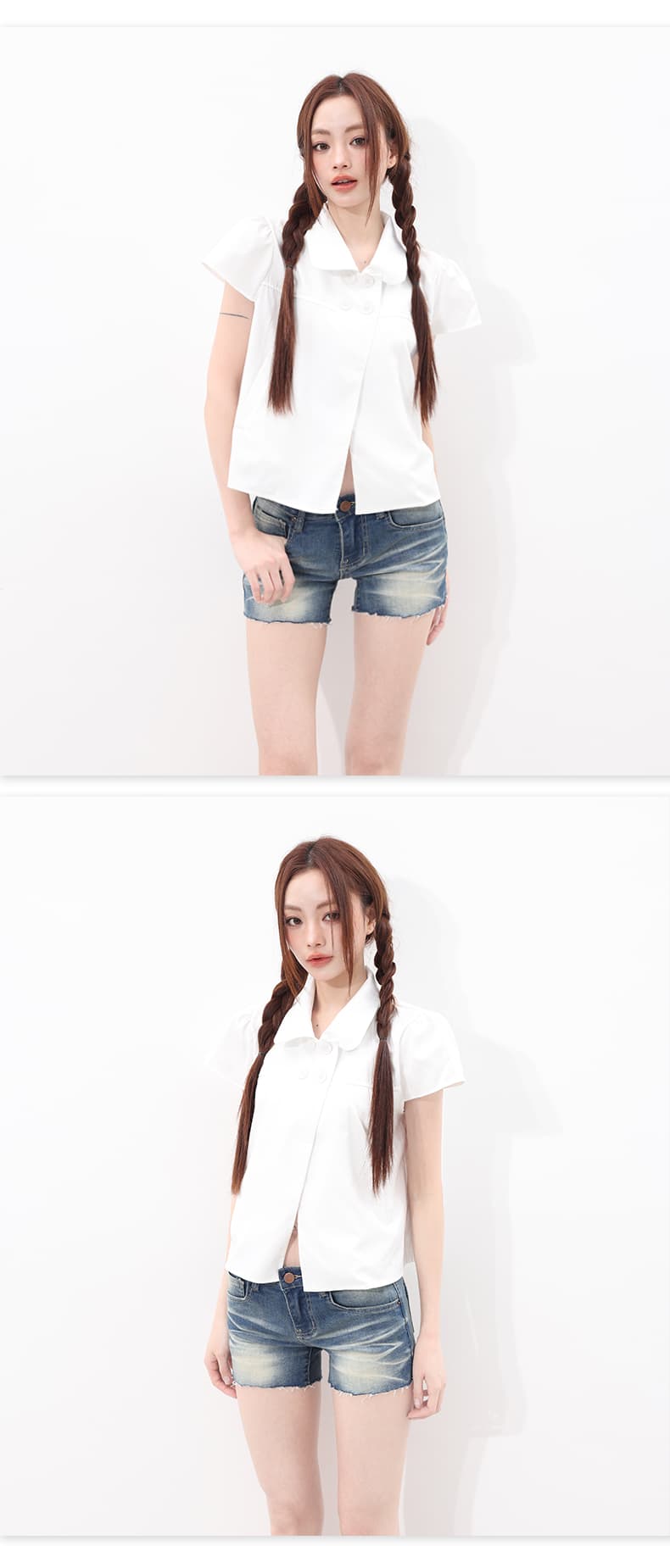 실사 계절 신제품 소녀 와 성별 fitcheck 여름 편안함 인생 센스 자연 수계 데님 상세 이미지 7