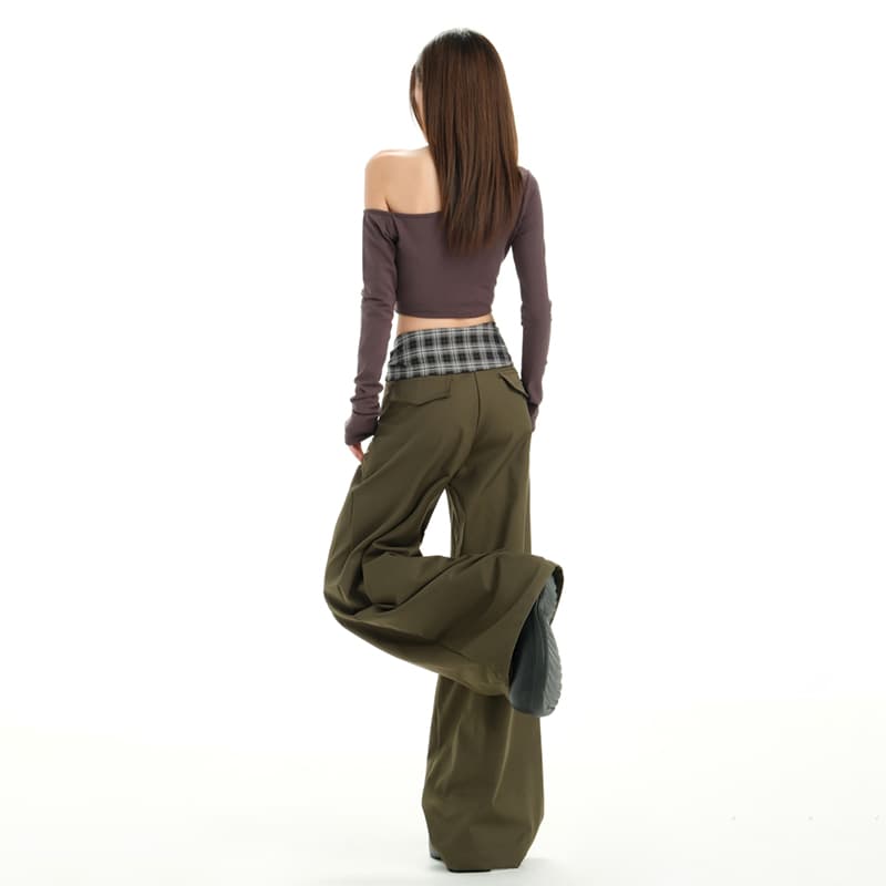 실사 패치워크 구조 캐주얼 바지 프로필 모양 워크웨어 팬츠 레트로 아메리칸 레트로 루즈핏 긴 바지 다용도 이미지 4
