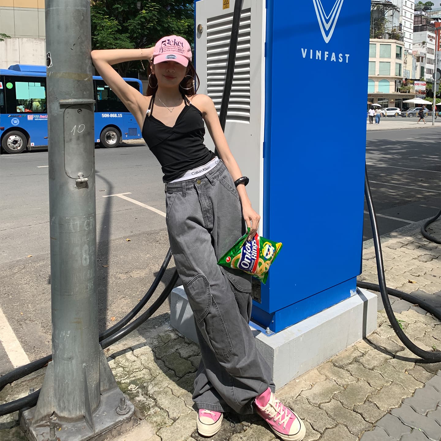 실사 하트 요소 회색 색상 시스템 인생 워크웨어 팬츠 heart 모델링 차가운 바람의 소리 일상 거리 밖 이미지 4