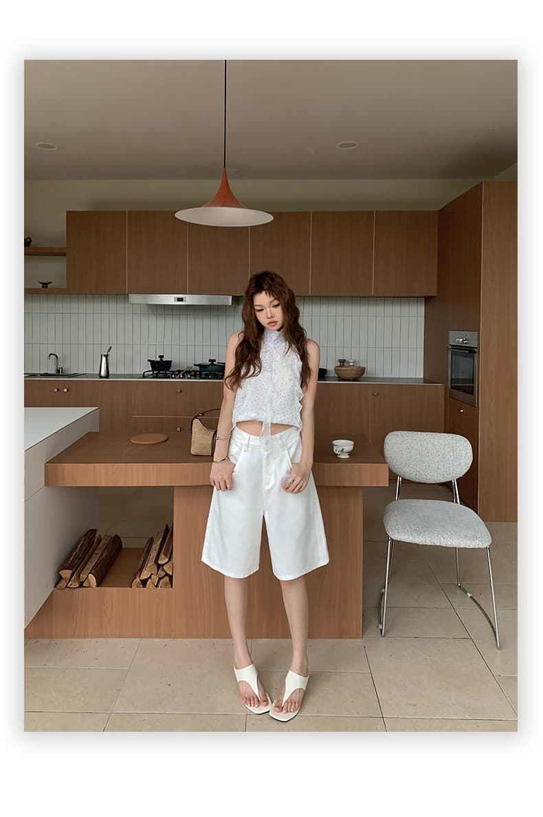 실사 아메리칸 레트로 루즈핏 넓은 다리 오부 바지 다용도 이후 조정 버클 디자인 여름 새로운 청바지 여성 상세 이미지 11