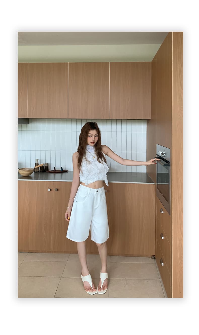 실사 아메리칸 레트로 루즈핏 넓은 다리 오부 바지 다용도 이후 조정 버클 디자인 여름 새로운 청바지 여성 상세 이미지 16