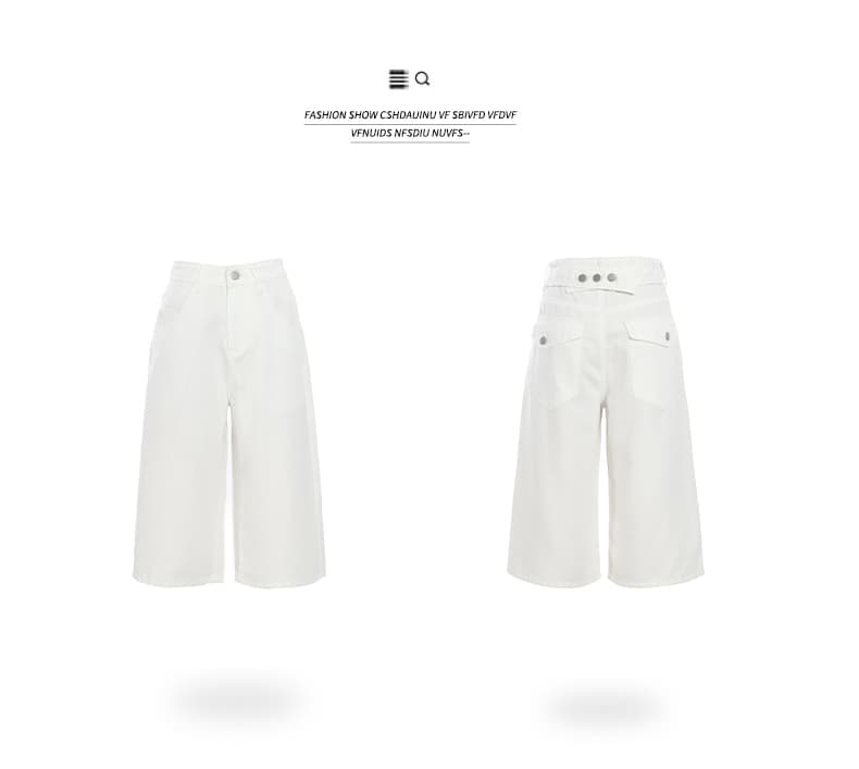 실사 아메리칸 레트로 루즈핏 와이드 레그 팬츠 다용도 새로운 7부 바지 이후 조정 허리 디자인 스트레이트 청바지 여성 상세 이미지 6