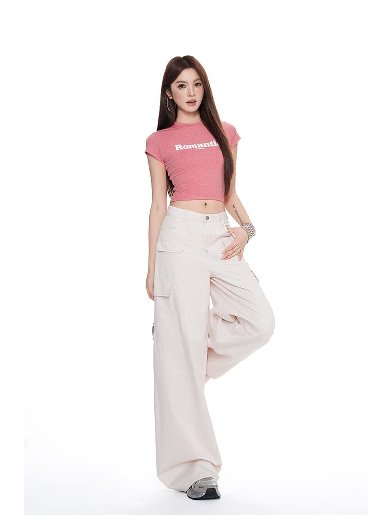 실사 아메리칸 레트로 워크웨어 캐주얼 느긋한 루즈핏 슬림해 보이는 와이드 레깅스 바지 다용도 느슨함 센스 데님 긴 바지 상세 이미지 12
