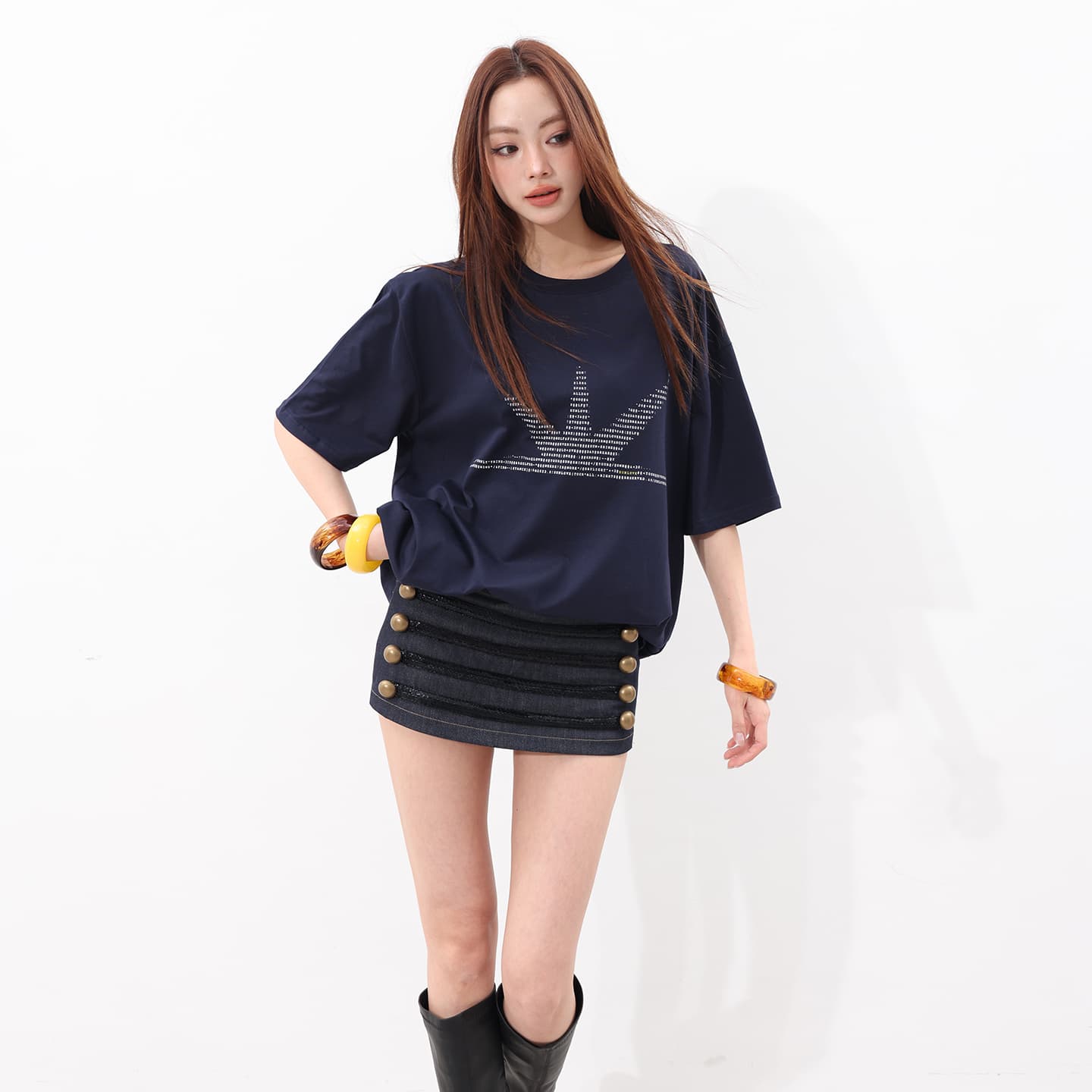 실사 여성 단체 차가운 바람의 소리 빛 궁정 바람 달콤한 매운맛 싱글 제품 고양이 부서 자매 센스 바지 혼합 가져 가라. 셔츠 이미지 3