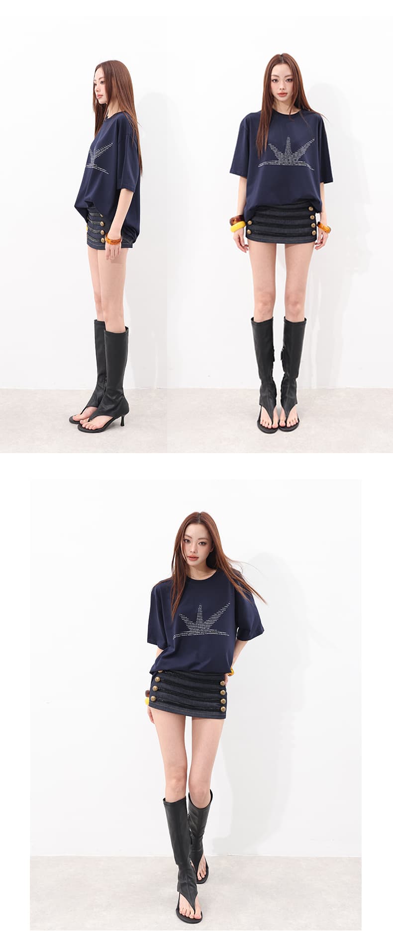 실사 여성 단체 차가운 바람의 소리 빛 궁정 바람 달콤한 매운맛 싱글 제품 고양이 부서 자매 센스 바지 혼합 가져 가라. 셔츠 상세 이미지 5