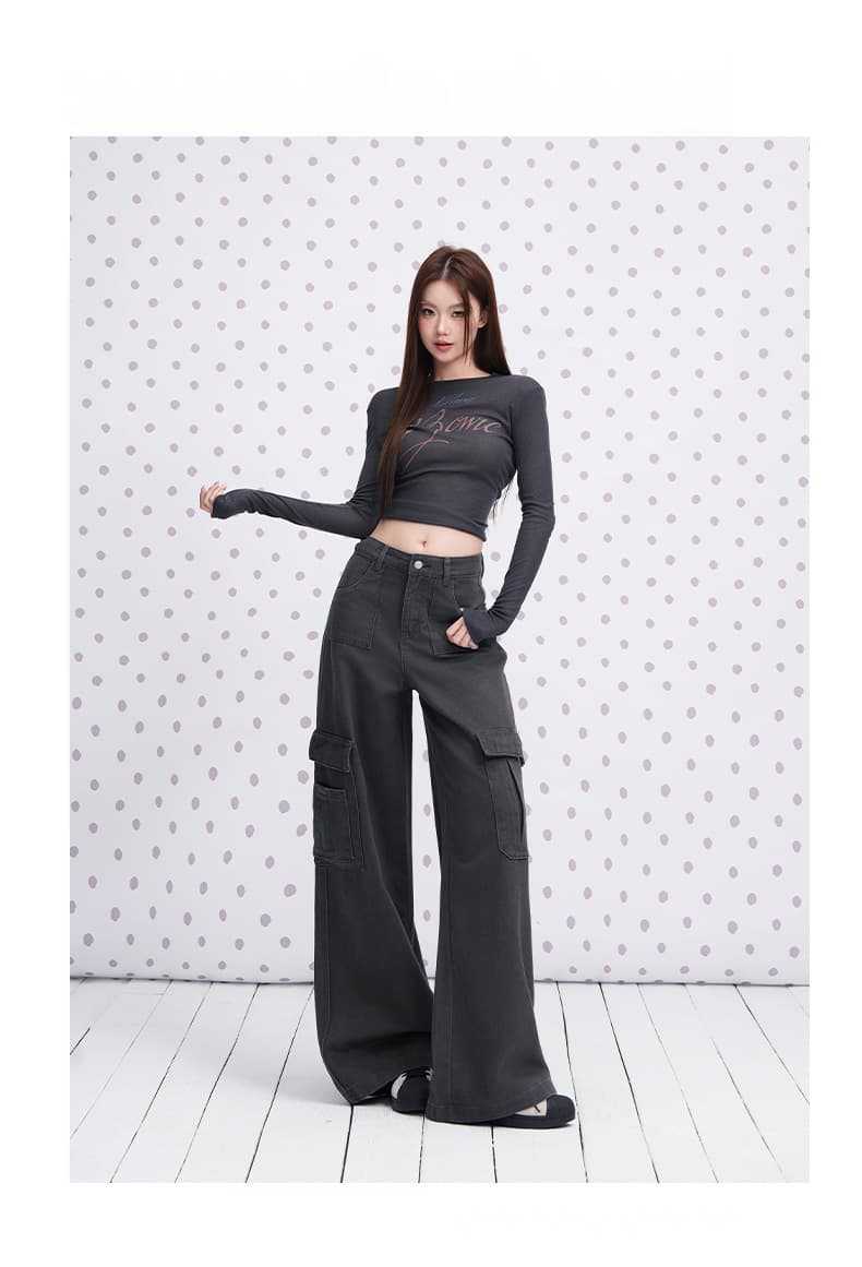 실사 크림 화이트 아메리칸 기타 주머니 워크웨어 청바지 2026 이른 가을 새로운 루즈핏 스트레이트 다용도 캐주얼 바지 상세 이미지 15