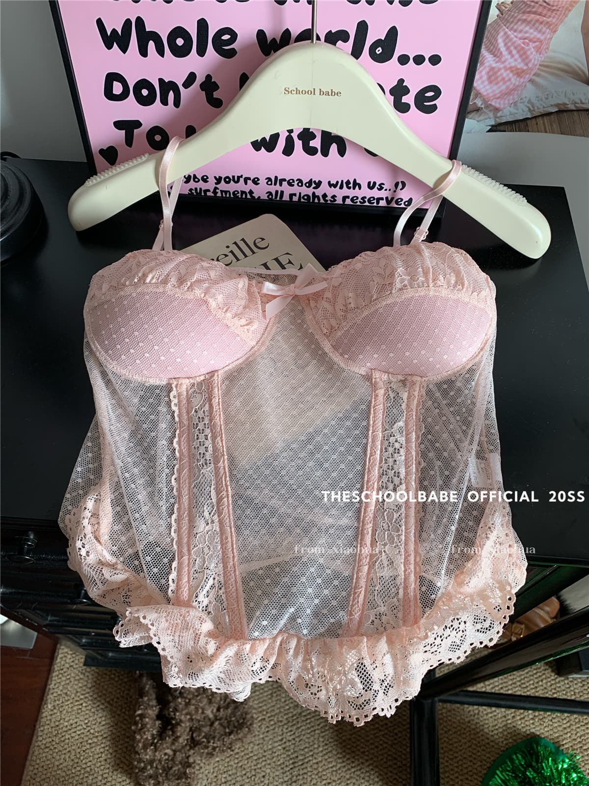 정가 실사 달콤한 핫걸 레이스 캐미솔 순수한 욕망 섹시함 시스루 무거운 작업 생선뼈 인사이드 잡아라. 의류 외출용 상세 이미지 8