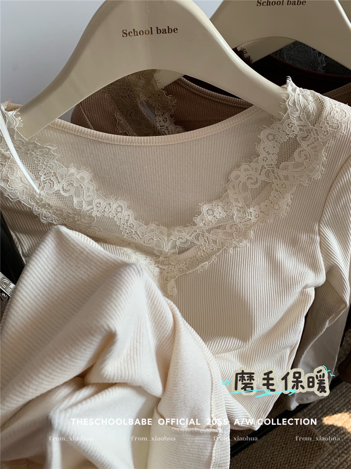 정가 실사 외국 가스 레이스 V넥 패치워크 긴팔 보온 맨위 하나 컵 모으다 슬림해 보이는 방한 속옷 상세 이미지 3