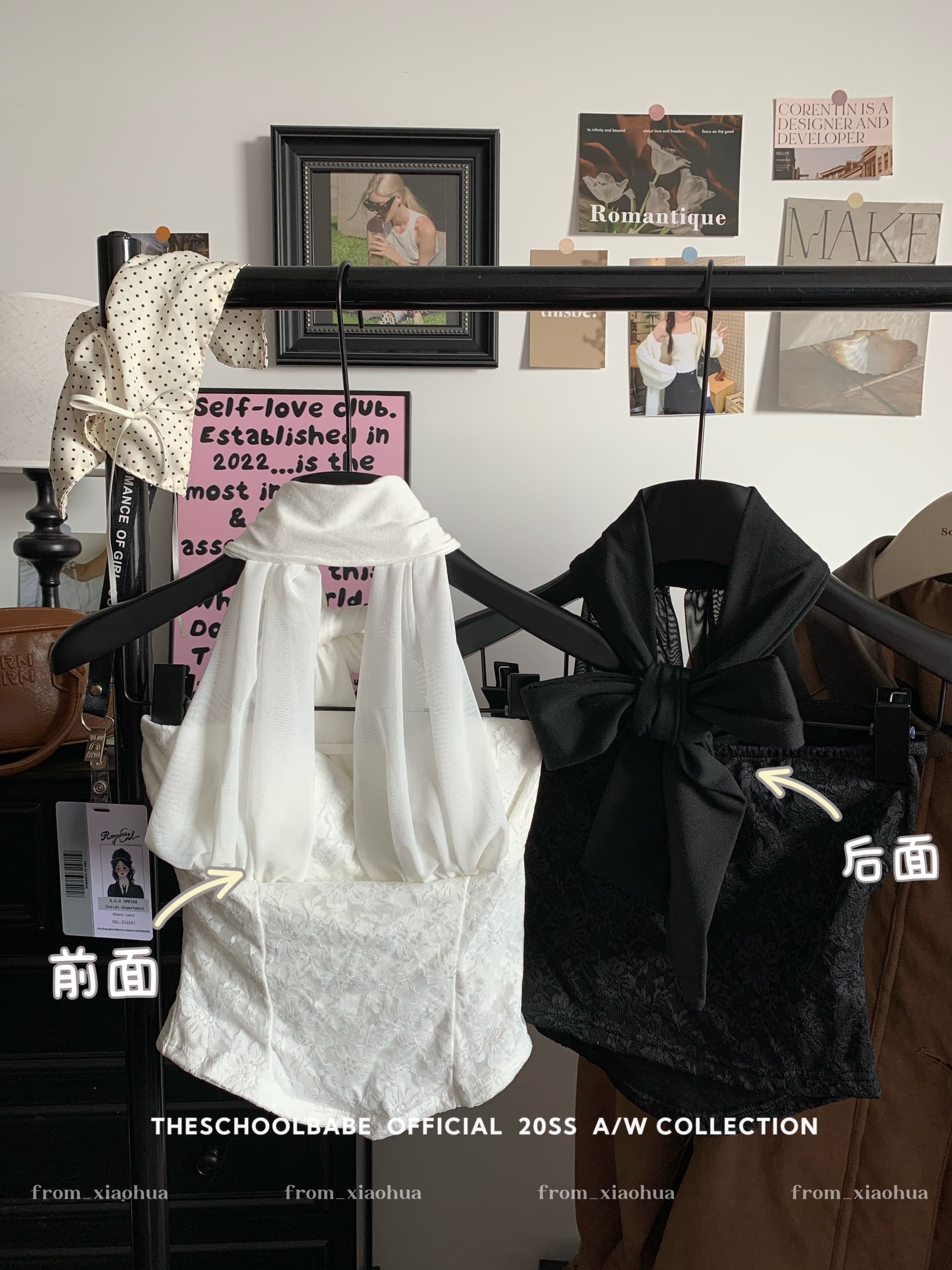 정가 실사 2026 새로운 빛 럭셔리 명문 여성 나비 매듭 행침 목 망사 패치워크 레이스 조끼 순수한 욕망 맨위 상세 이미지 2