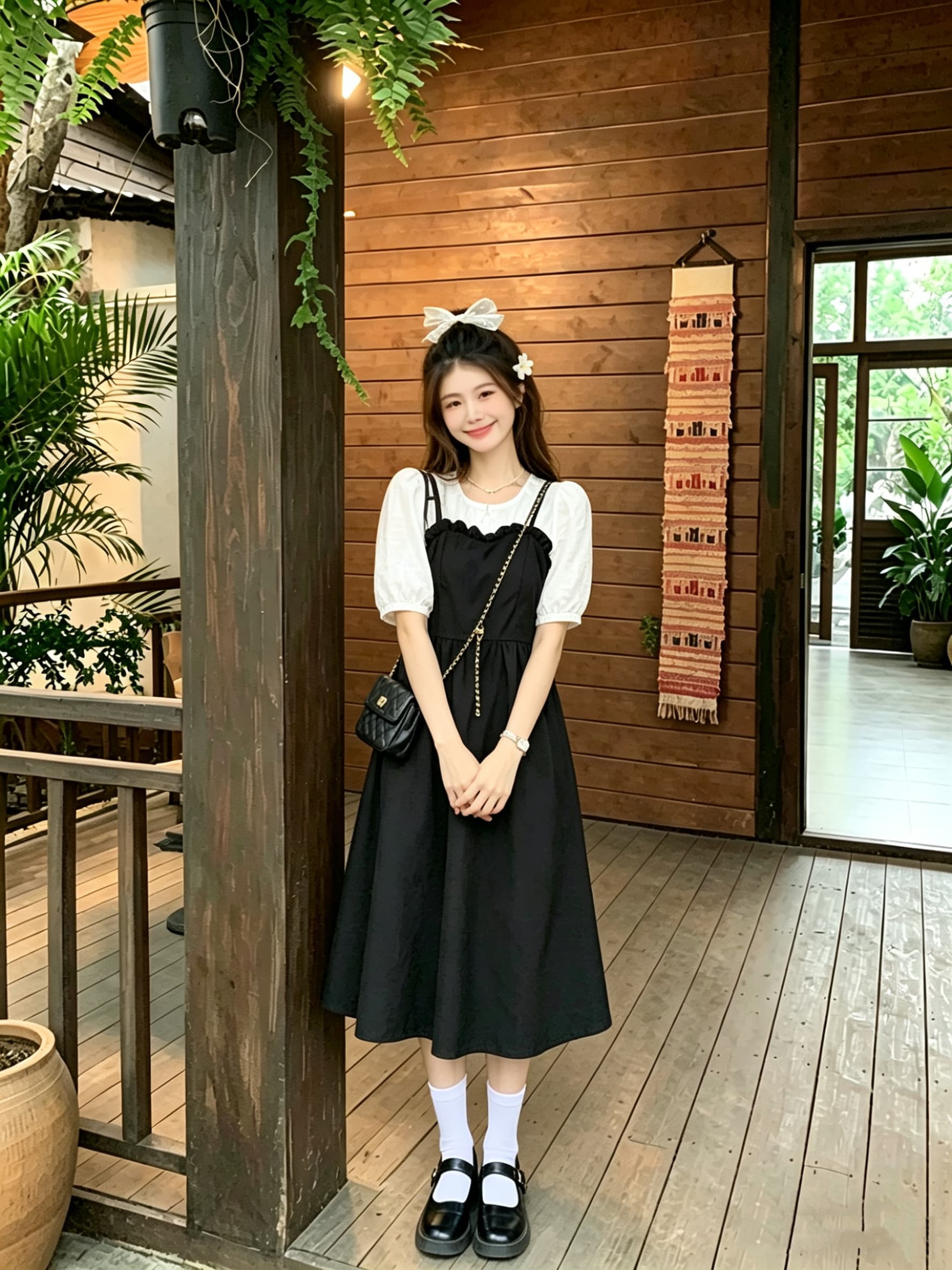 정가 실사 페이크 레이어드 여성 드레스 여름 프랑스식 요정 중간 길이 허리 수축 슬림해 보이는 A라인 스커트 상세 이미지 4