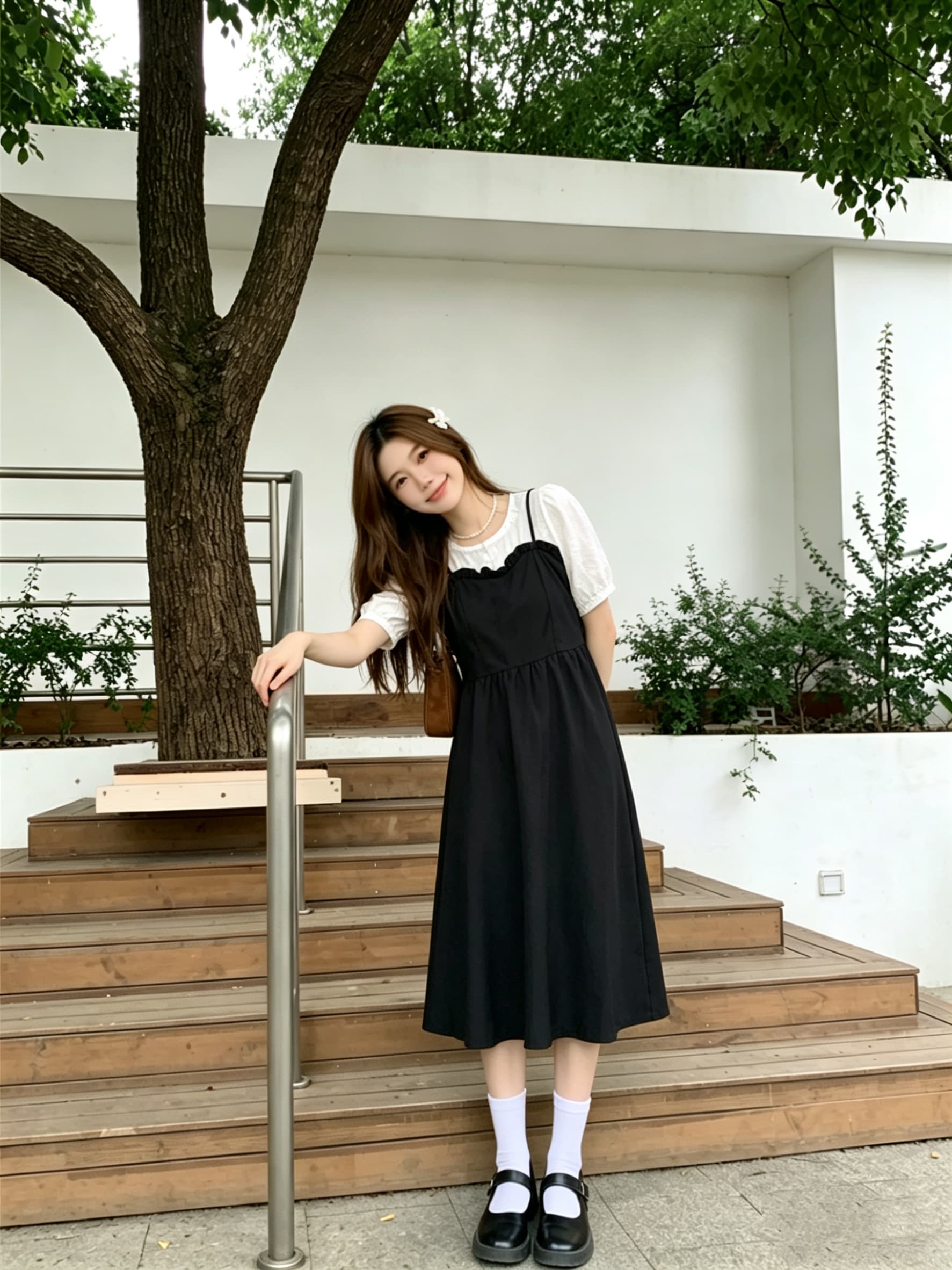 정가 실사 페이크 레이어드 여성 드레스 여름 프랑스식 요정 중간 길이 허리 수축 슬림해 보이는 A라인 스커트 상세 이미지 7