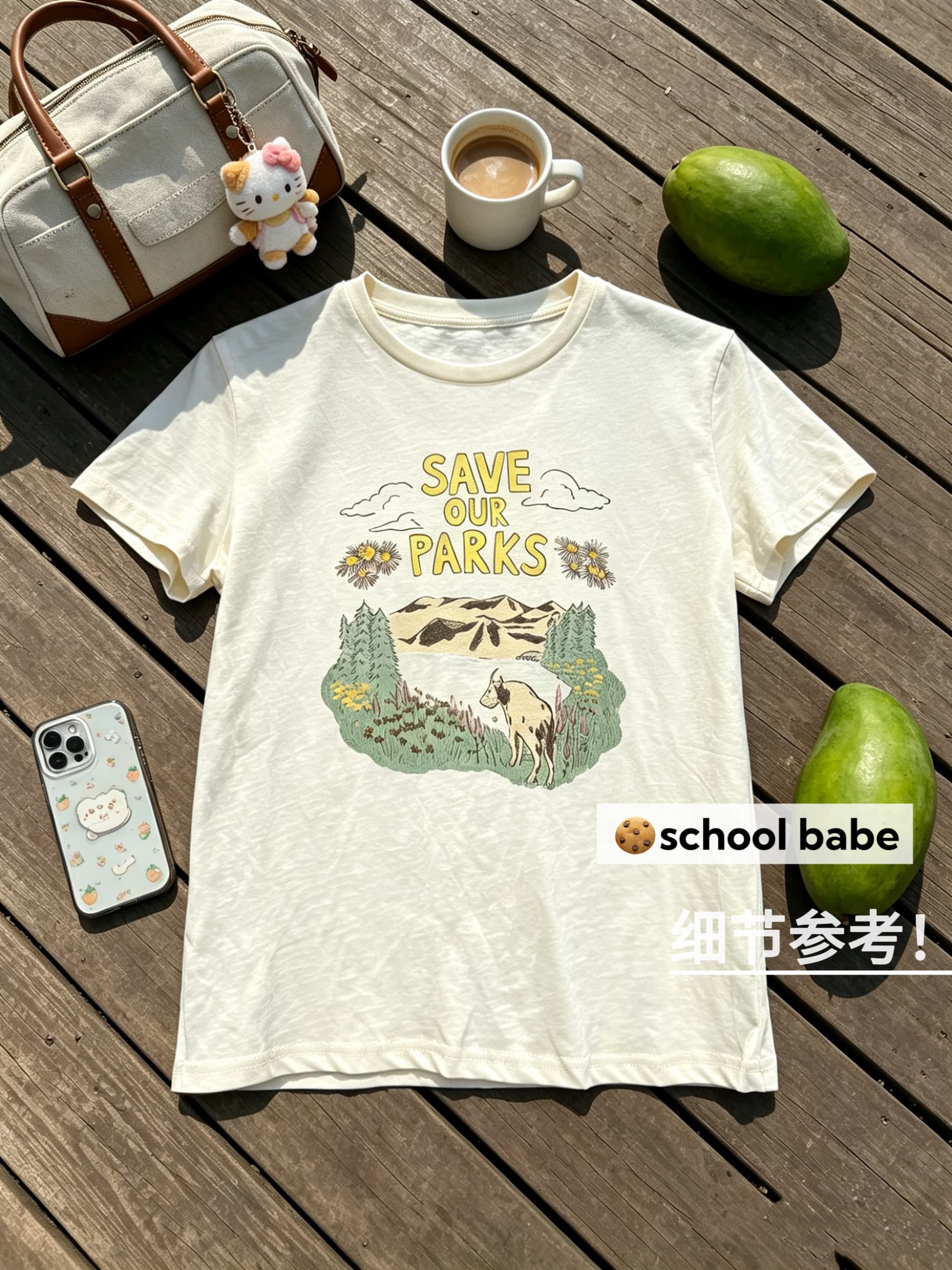 정가 실사 사설 서비스 프린트 tee 라운드 넥 긍정적 인 어깨 슈퍼 부드럽다 봄이 가득하다. 반팔 티셔츠 신제품 상세 이미지 1