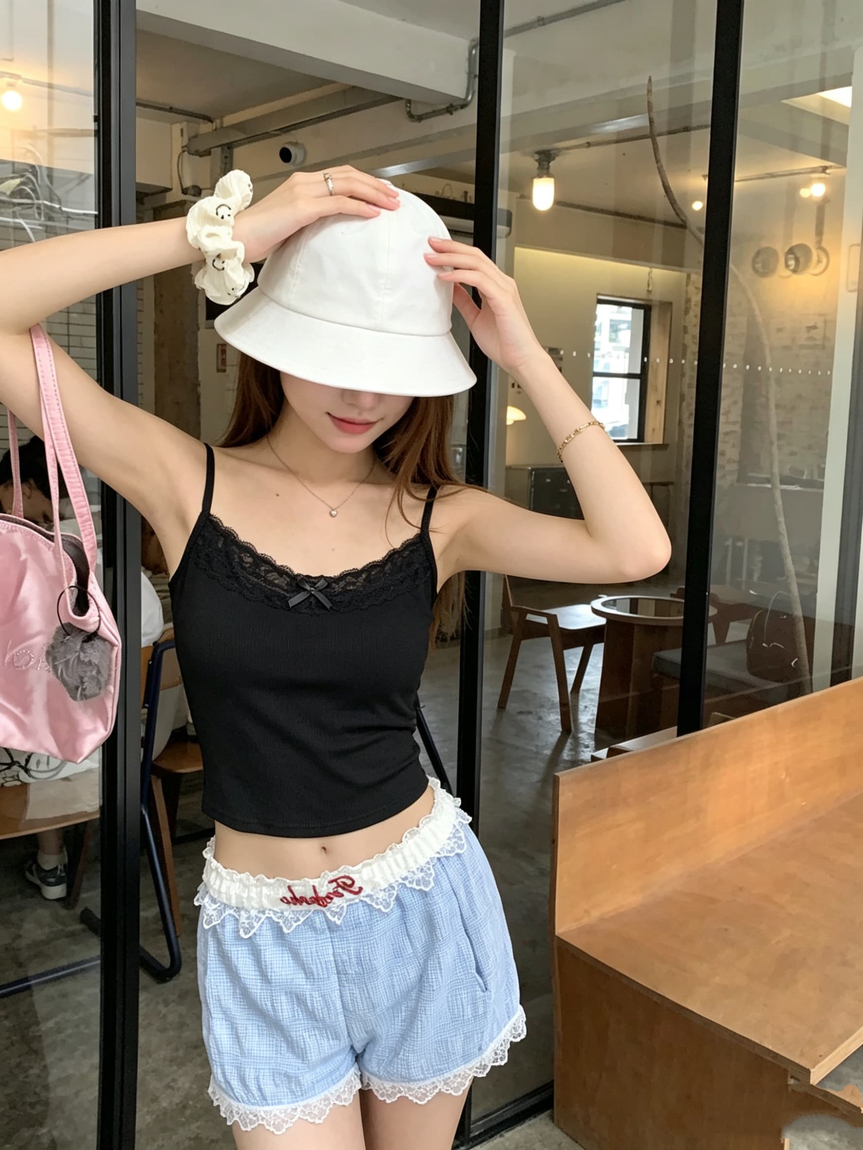 정가 실사 순수한 욕망 레이스 작은 슬링 조끼 여성 인사이드 가져 가라. 만나는 레이스 민소매 쇼트 스타일 맨위 상세 이미지 6
