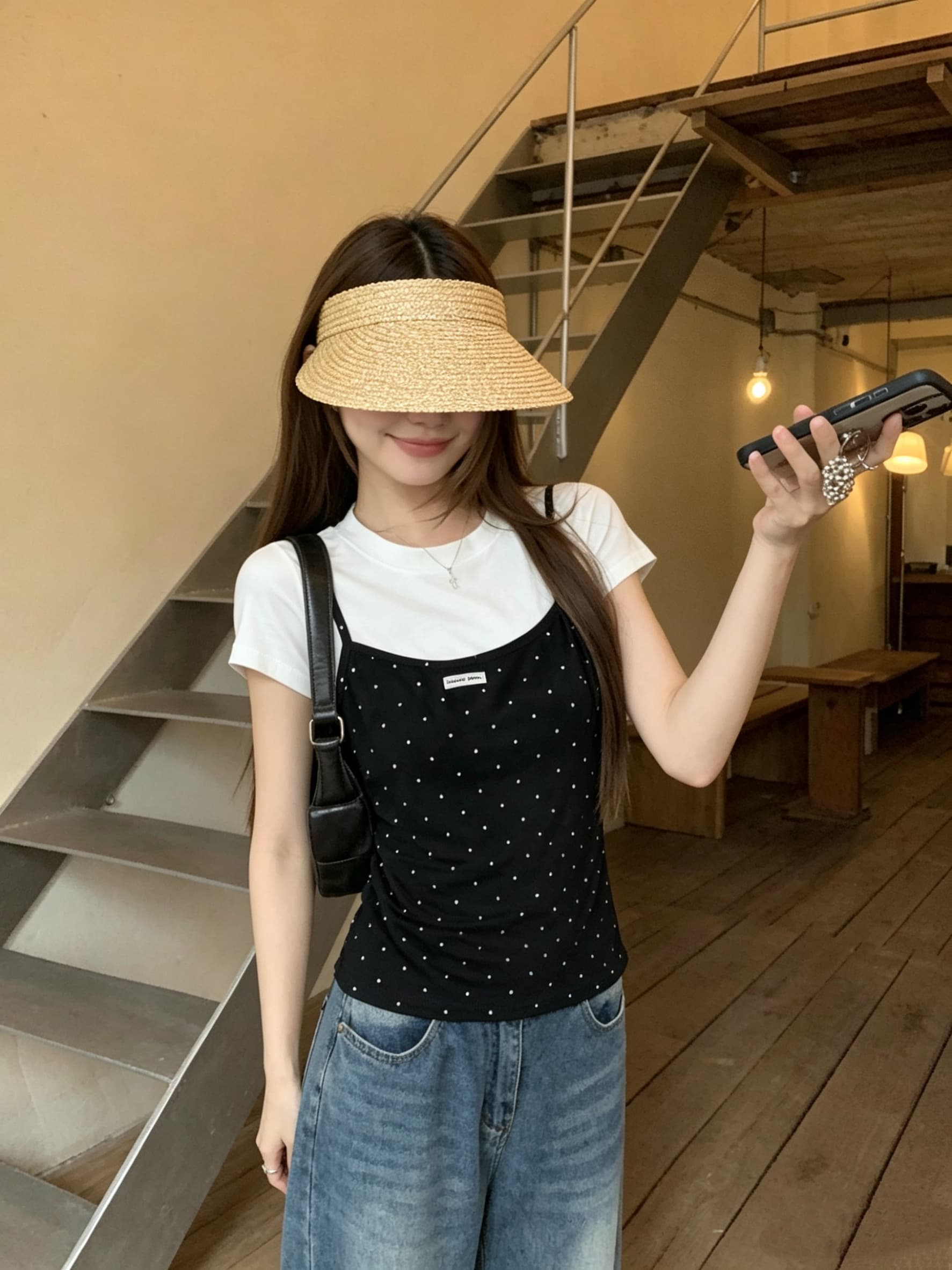 정가 실사 빨간색 페이크 레이어드 라운드 넥 긍정적 인 어깨 반팔 티셔츠 여름 한 부서 몸매 가꾸기 슬림해 보이는 디자인 센스 맨위 상세 이미지 5