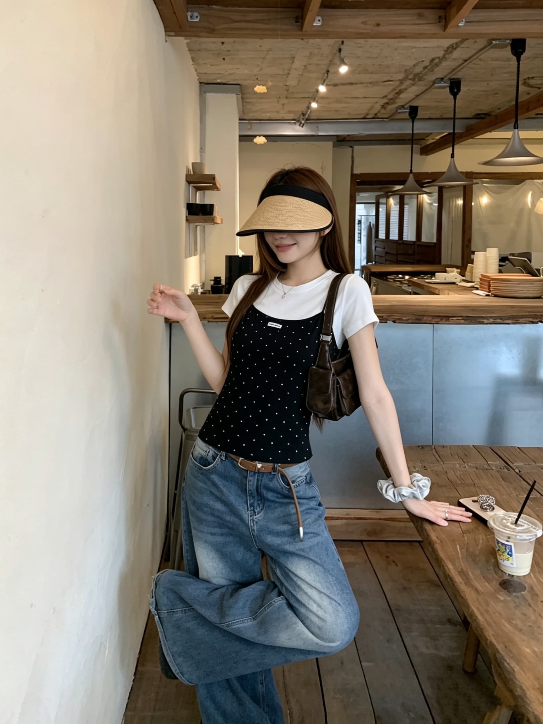 정가 실사 빨간색 페이크 레이어드 라운드 넥 긍정적 인 어깨 반팔 티셔츠 여름 한 부서 몸매 가꾸기 슬림해 보이는 디자인 센스 맨위 상세 이미지 9