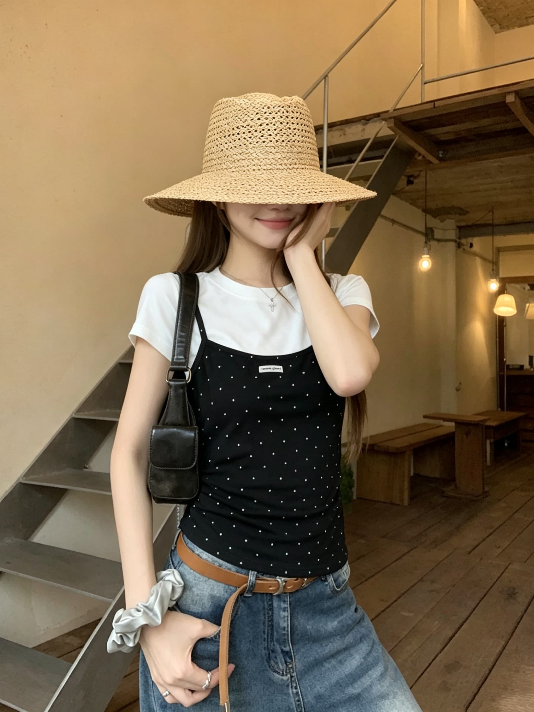 정가 실사 빨간색 페이크 레이어드 라운드 넥 긍정적 인 어깨 반팔 티셔츠 여름 한 부서 몸매 가꾸기 슬림해 보이는 디자인 센스 맨위 상세 이미지 11