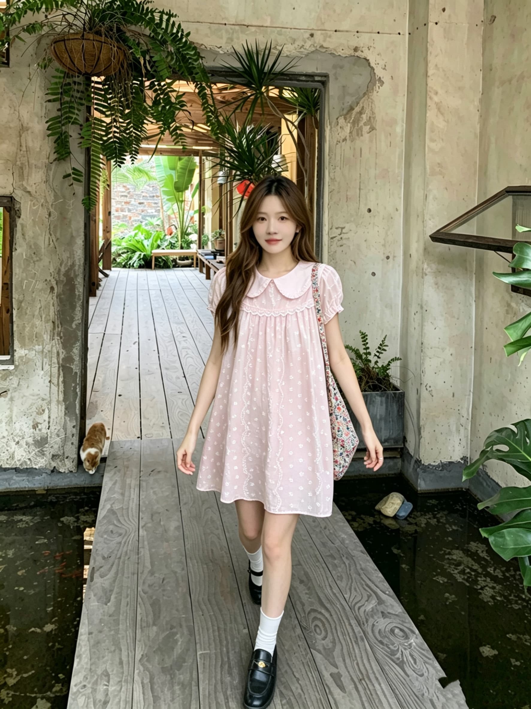 정가 실사 레이스 자수 베이비 칼라 거품 소매 여성 드레스 2026 슈퍼 화재 연령 감소 치마 미니 스커트 상세 이미지 8