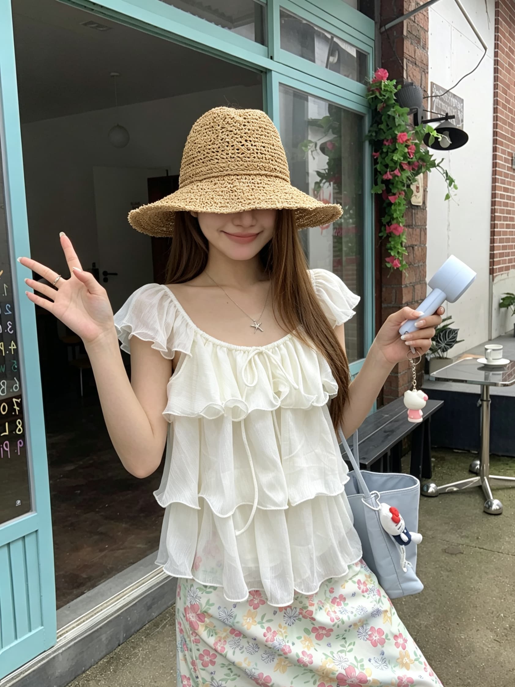 정가 실사 달콤한 스타일 보라색 프릴 Feifei 소매 작은 셔츠 루즈핏 셔츠 여성 의류 한 부서 부드러운 바람 맨위 상세 이미지 5