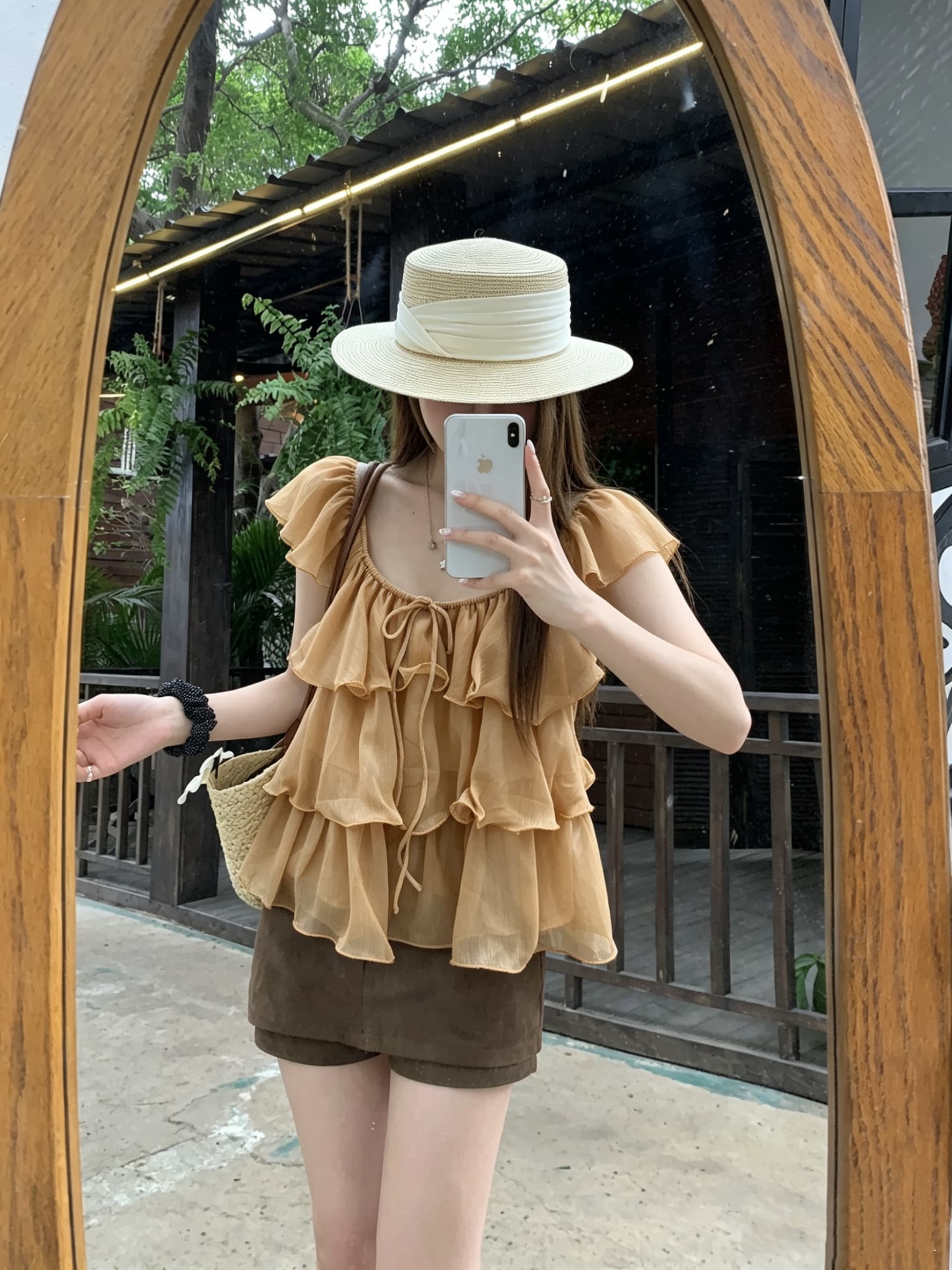 정가 실사 달콤한 스타일 보라색 프릴 Feifei 소매 작은 셔츠 루즈핏 셔츠 여성 의류 한 부서 부드러운 바람 맨위 상세 이미지 17