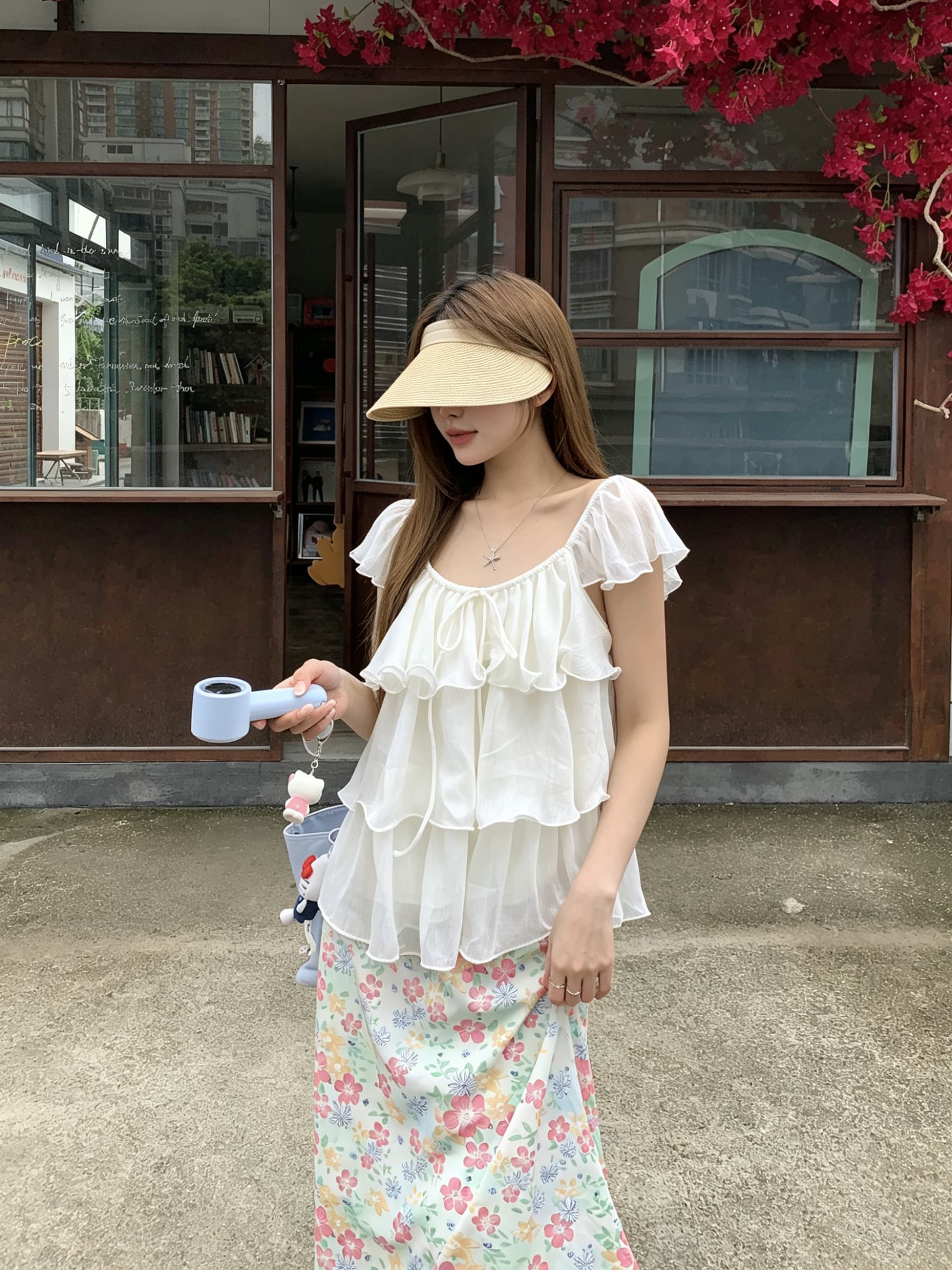 정가 실사 달콤한 스타일 보라색 프릴 Feifei 소매 작은 셔츠 루즈핏 셔츠 여성 의류 한 부서 부드러운 바람 맨위 상세 이미지 22