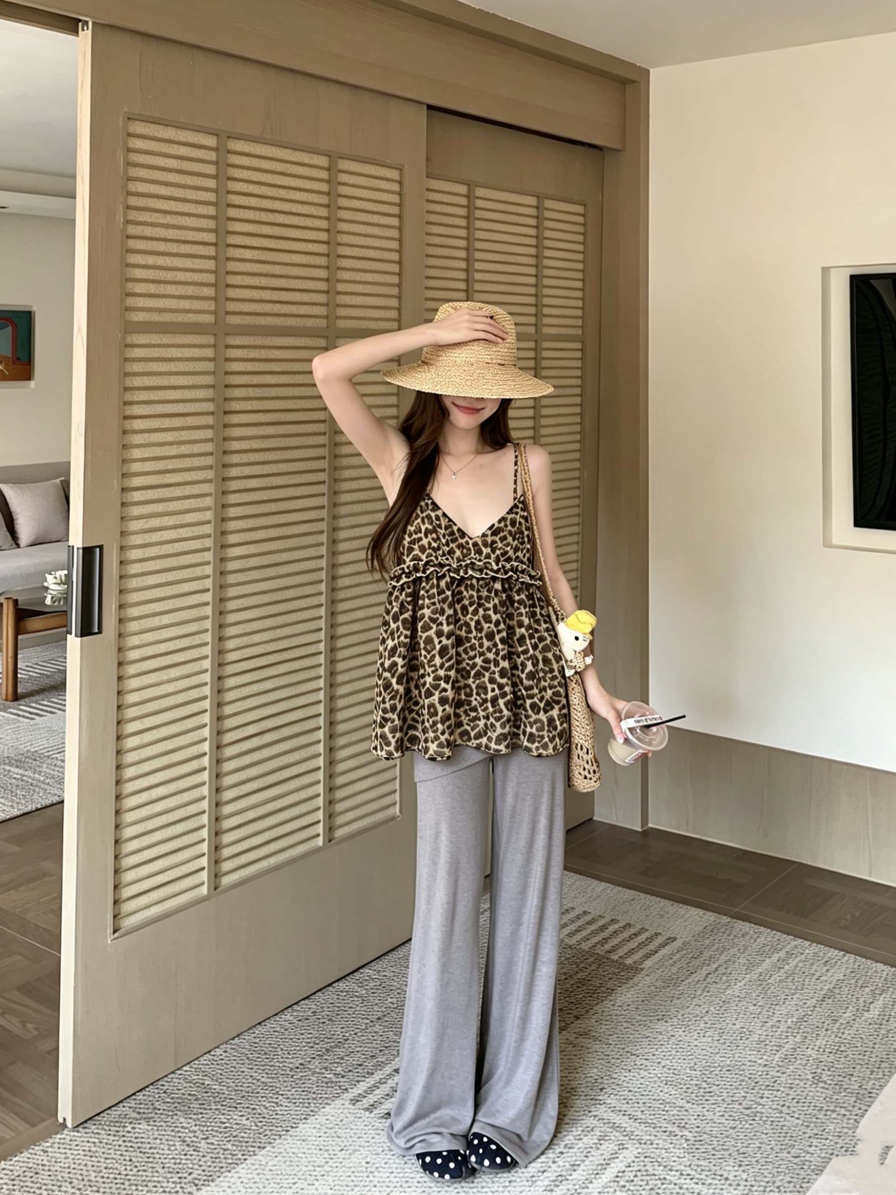정가 실사 레오파드 무늬 수 있습니다. 외출용 작은 슬링 조끼 여성 여름 핫걸 슬림해 보이는 순수한 욕망 민소매 맨위 상세 이미지 8