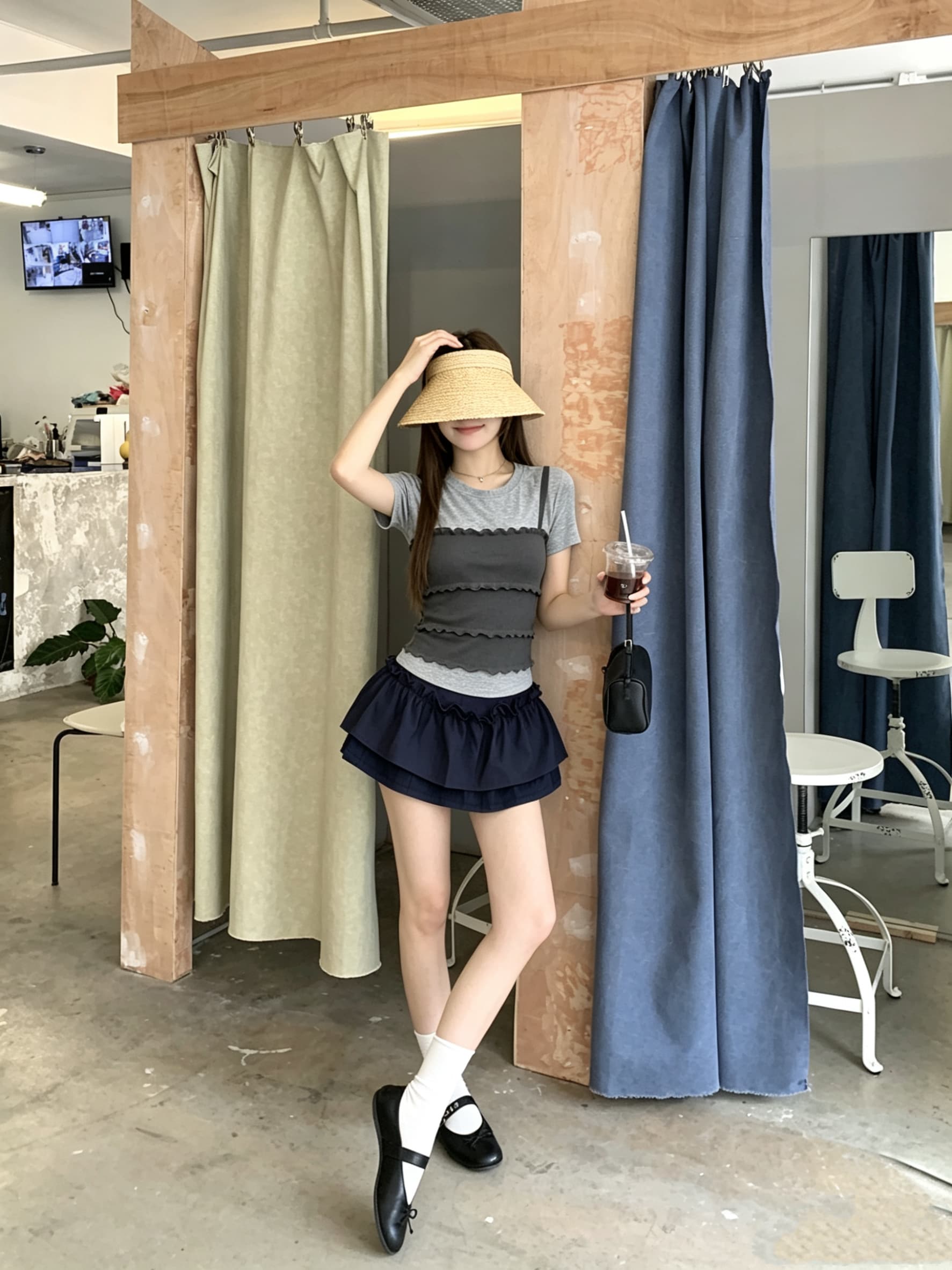 정가 실사 여름 새로운 일반 섹션 출퇴근 디자인 센스 다용도 케이크 층 페이크 레이어드 티셔츠 맨위 상세 이미지 16