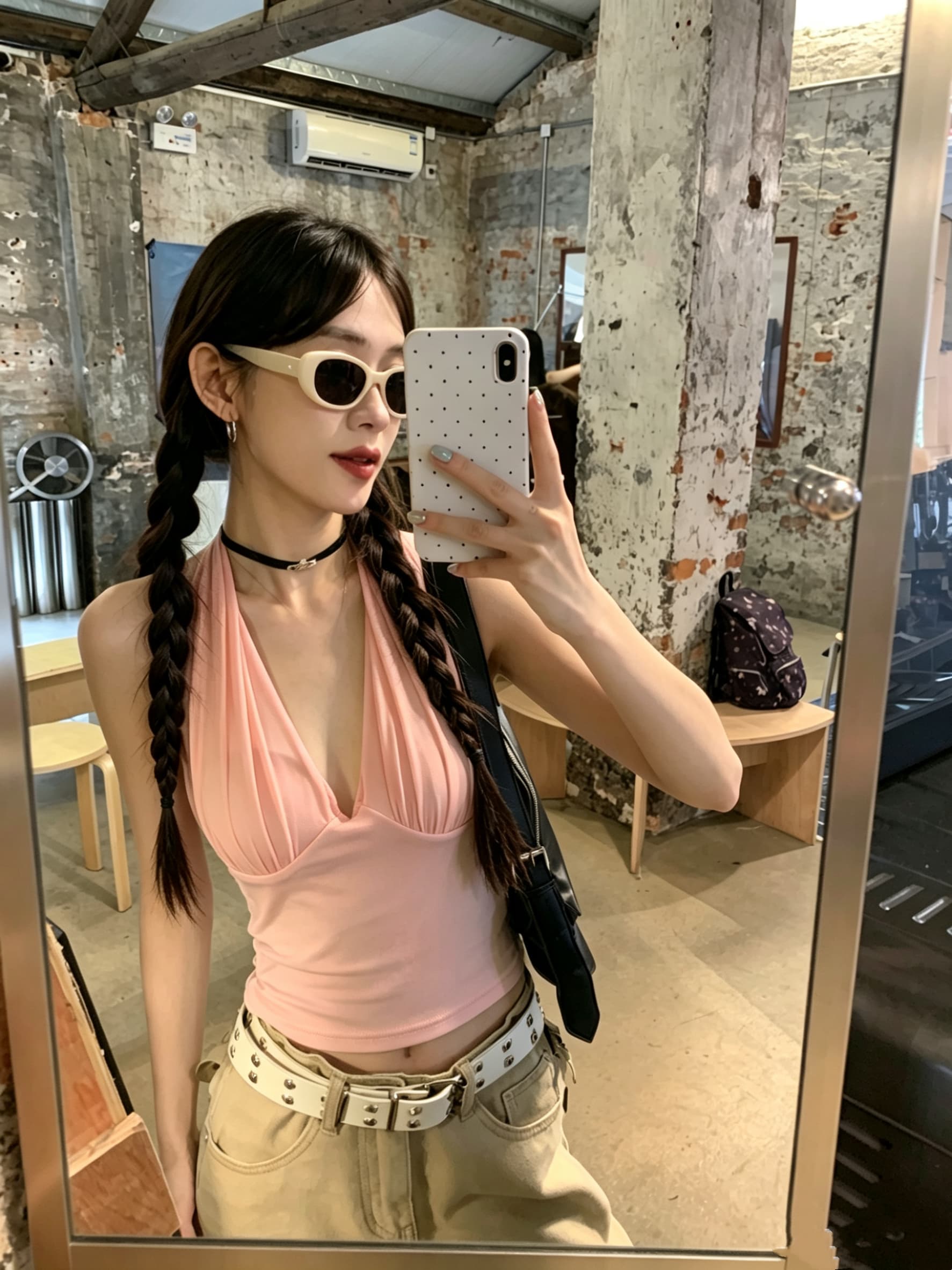 정가 실사 망사 패치워크 백리스 행침 목 캐미솔 몸매 가꾸기 인사이드 가져 가라. 벨트 가슴 패드 순수한 욕망 맨위 외출용 상세 이미지 3