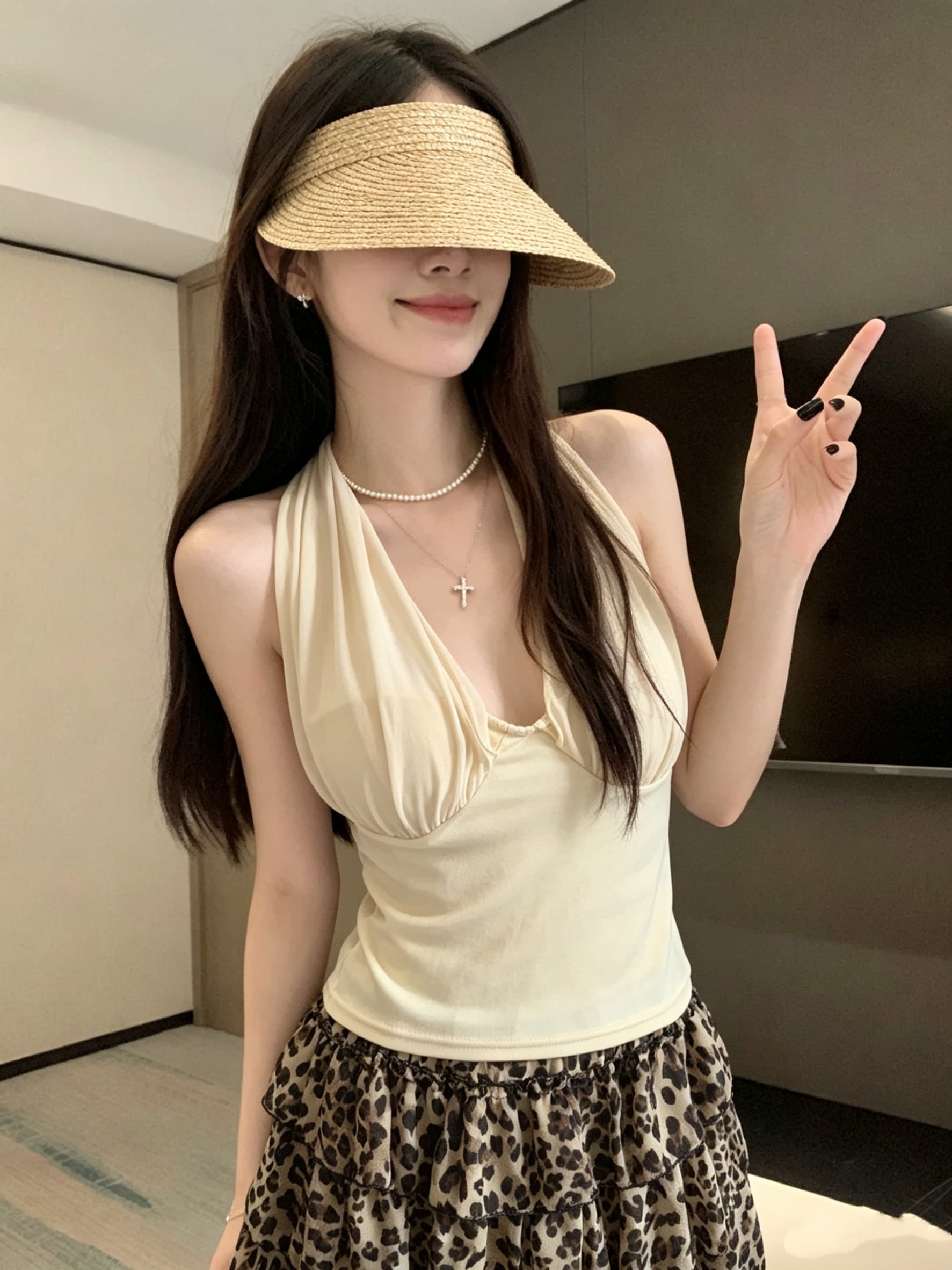 정가 실사 망사 패치워크 백리스 행침 목 캐미솔 몸매 가꾸기 인사이드 가져 가라. 벨트 가슴 패드 순수한 욕망 맨위 외출용 상세 이미지 23