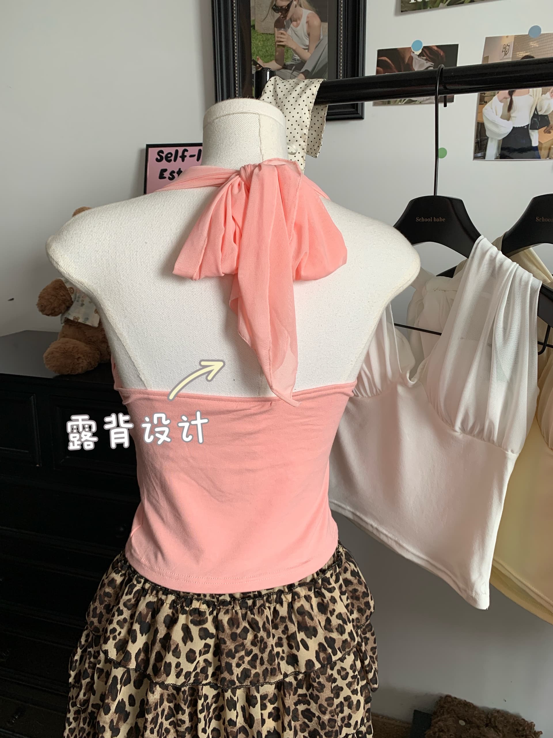 정가 실사 망사 패치워크 백리스 행침 목 캐미솔 몸매 가꾸기 인사이드 가져 가라. 벨트 가슴 패드 순수한 욕망 맨위 외출용 상세 이미지 6