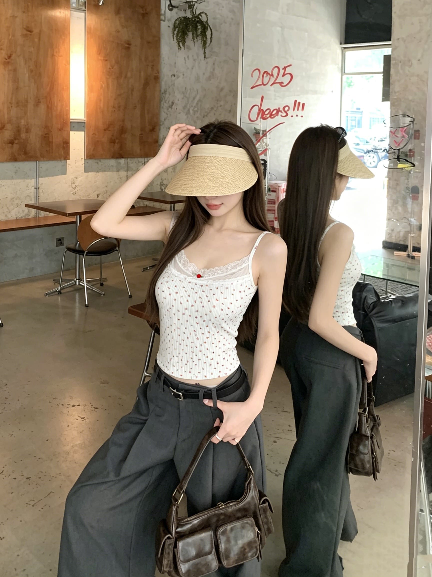 정가 실사 순수한 욕망 레이스 조각 캐미솔 여름 장미 꽃무늬 핫걸 바람 몸매 가꾸기 인사이드 잡아라. 의류 상세 이미지 14