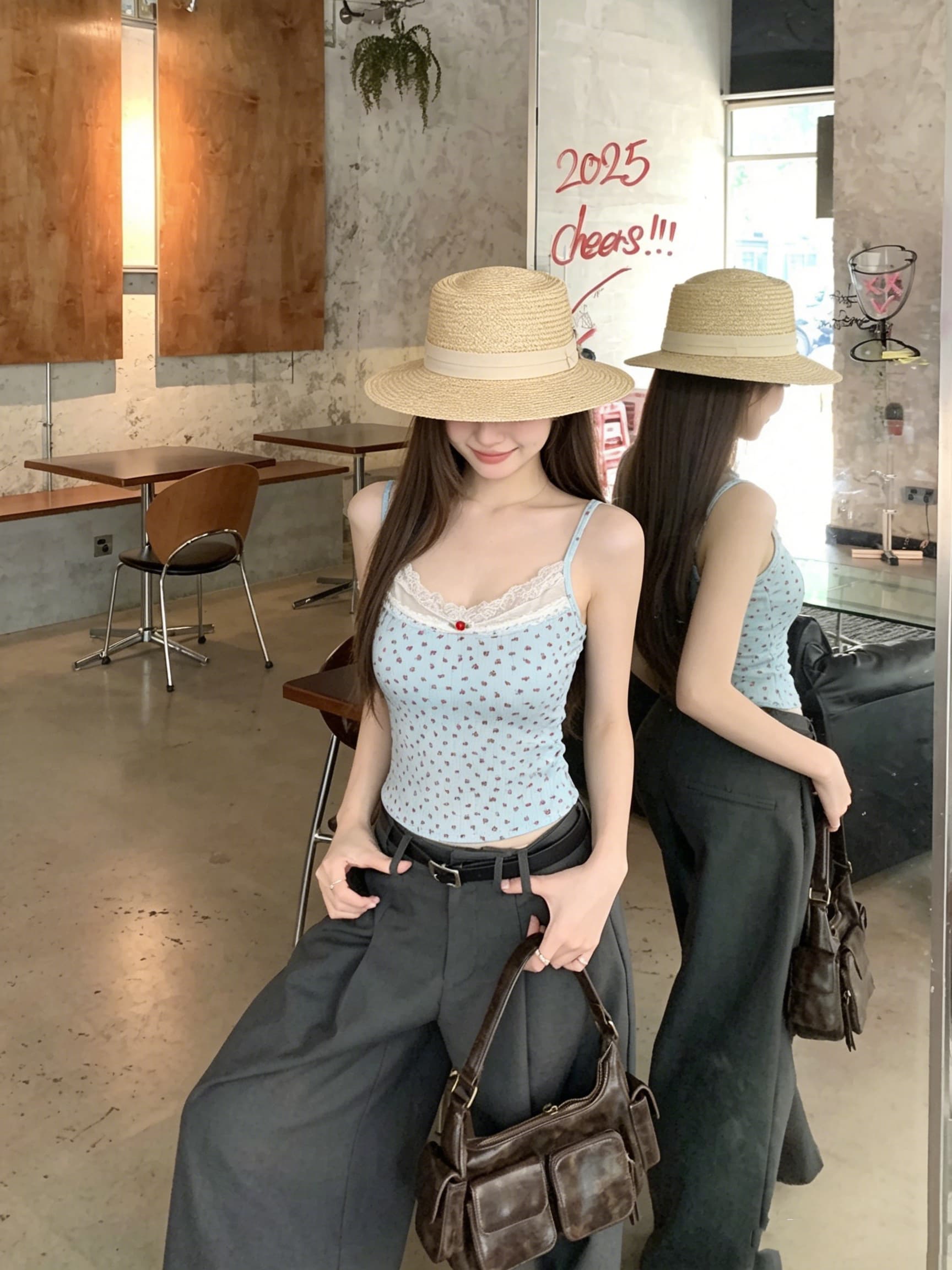 정가 실사 순수한 욕망 레이스 조각 캐미솔 여름 장미 꽃무늬 핫걸 바람 몸매 가꾸기 인사이드 잡아라. 의류 상세 이미지 16