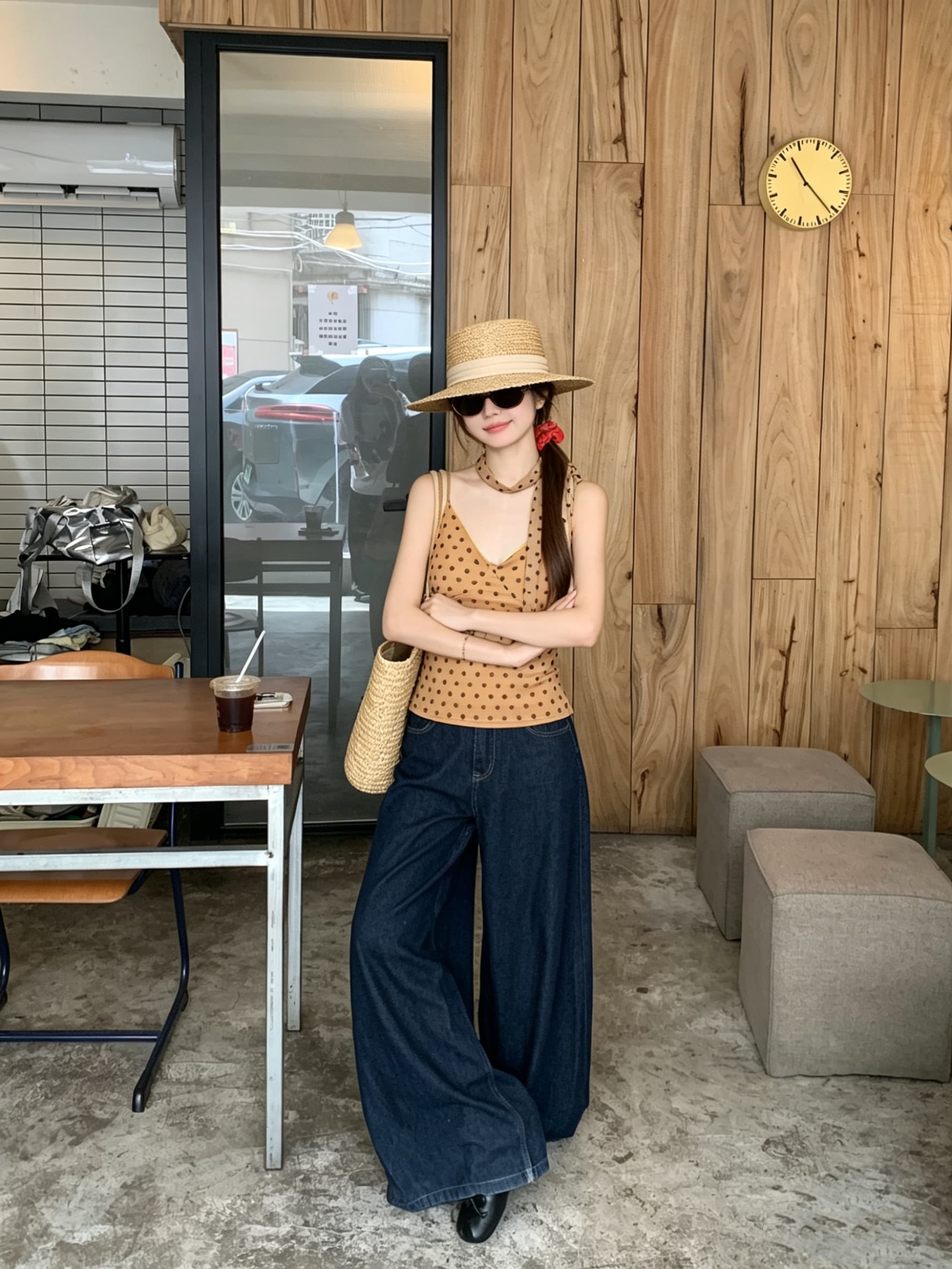 정가 실사 달콤한 핫걸 바람 도트 무늬 리본 V넥 조끼 여성 의류 여름 Chic 몸매 가꾸기 슬림해 보이는 민소매 슬립 상세 이미지 24