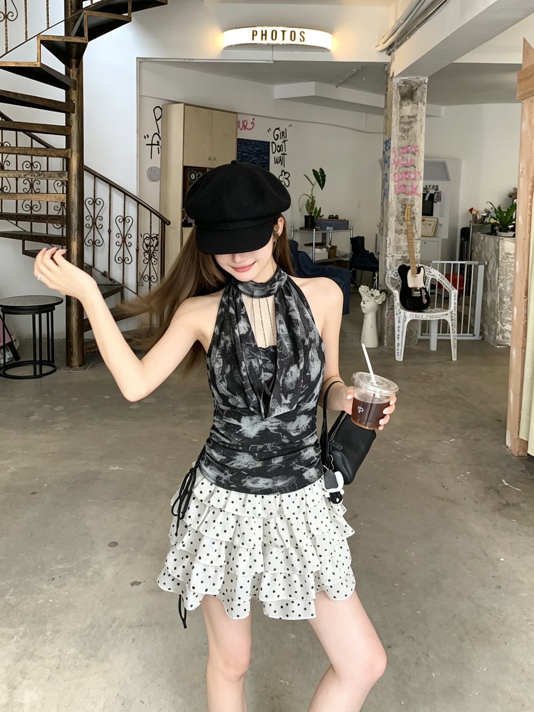 정가 실사 무거운 디자인 센스 체인 흔들다 칼라 행침 목 허리 수축 조끼 여성 여름 새로운 몸매 가꾸기 핫걸 맨위 상세 이미지 1