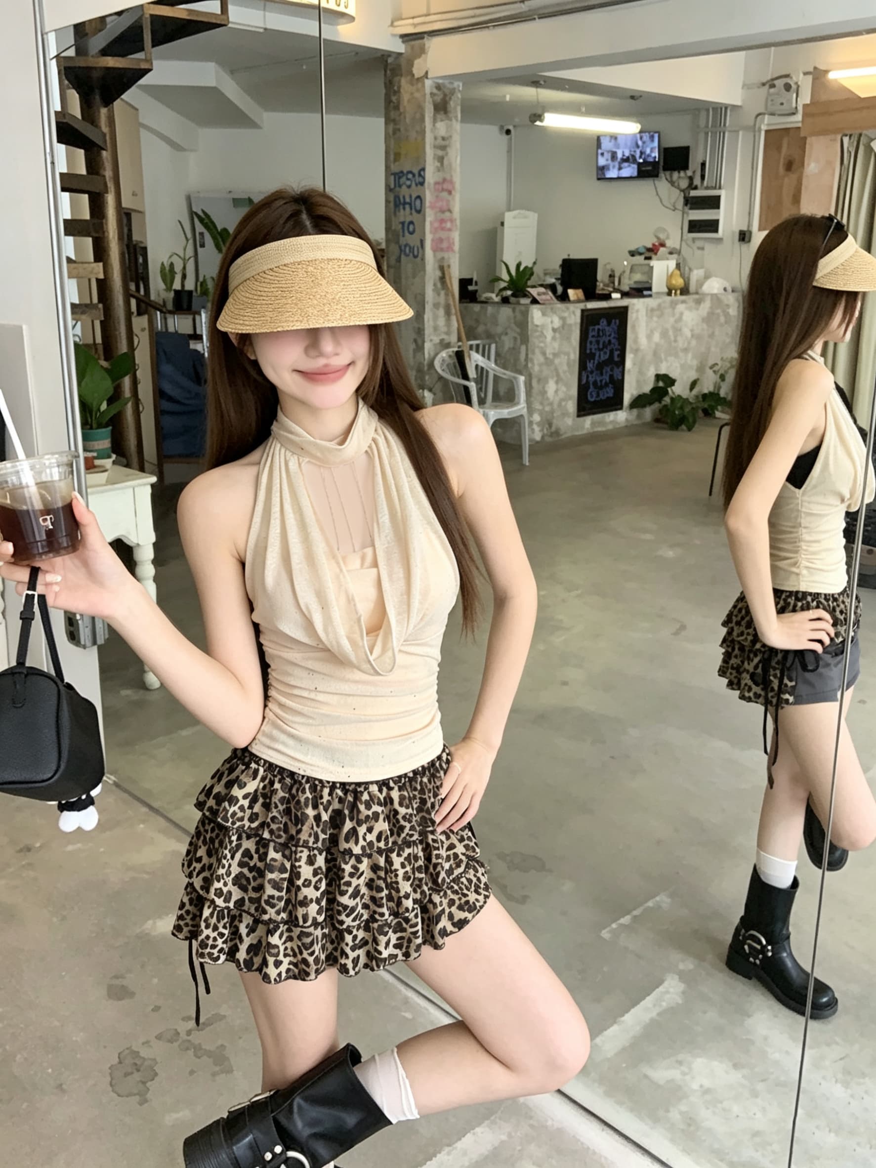 정가 실사 무거운 디자인 센스 체인 흔들다 칼라 행침 목 허리 수축 조끼 여성 여름 새로운 몸매 가꾸기 핫걸 맨위 상세 이미지 4